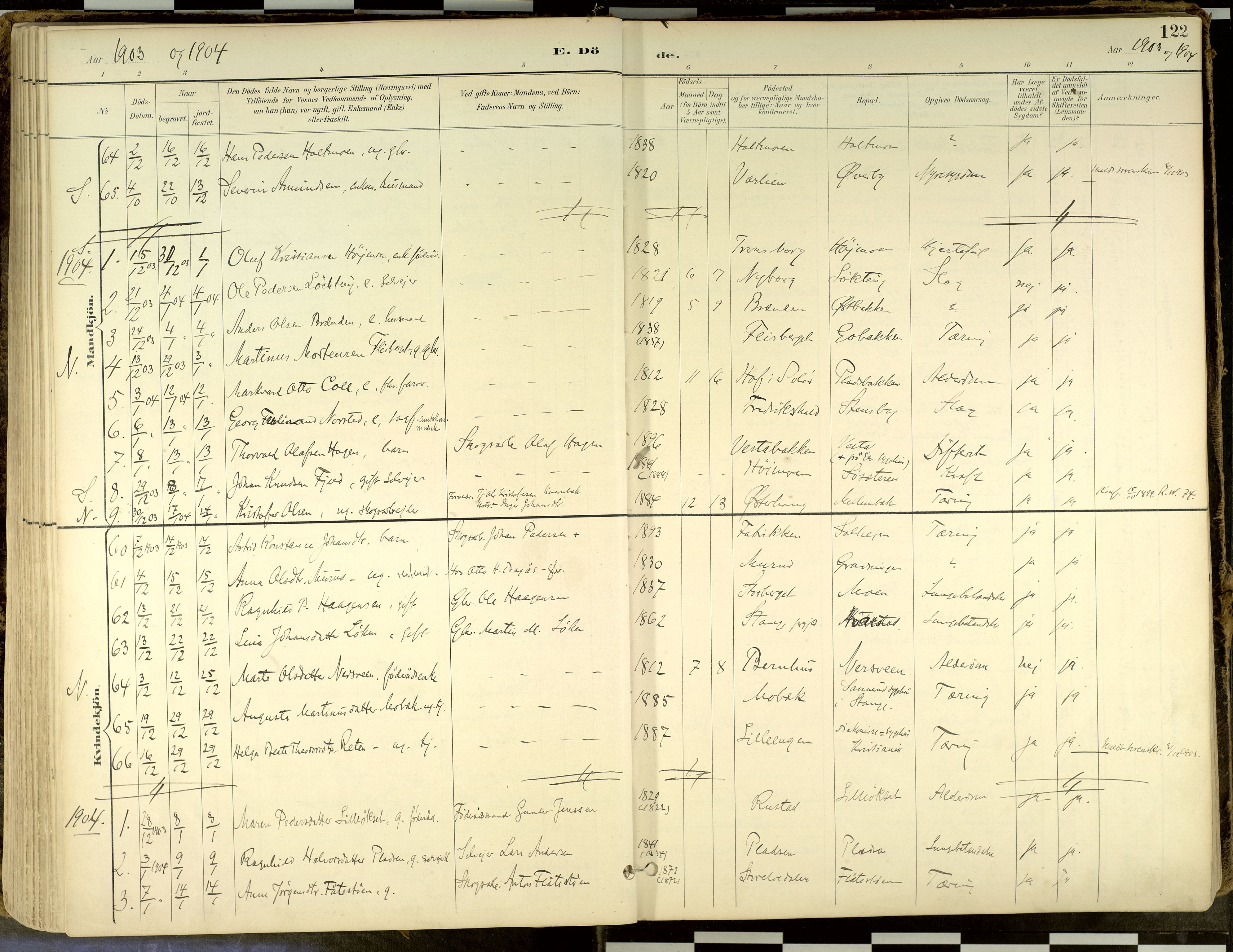 Elverum prestekontor, AV/SAH-PREST-044/H/Ha/Haa/L0018: Parish register (official) no. 18, 1894-1914, p. 122