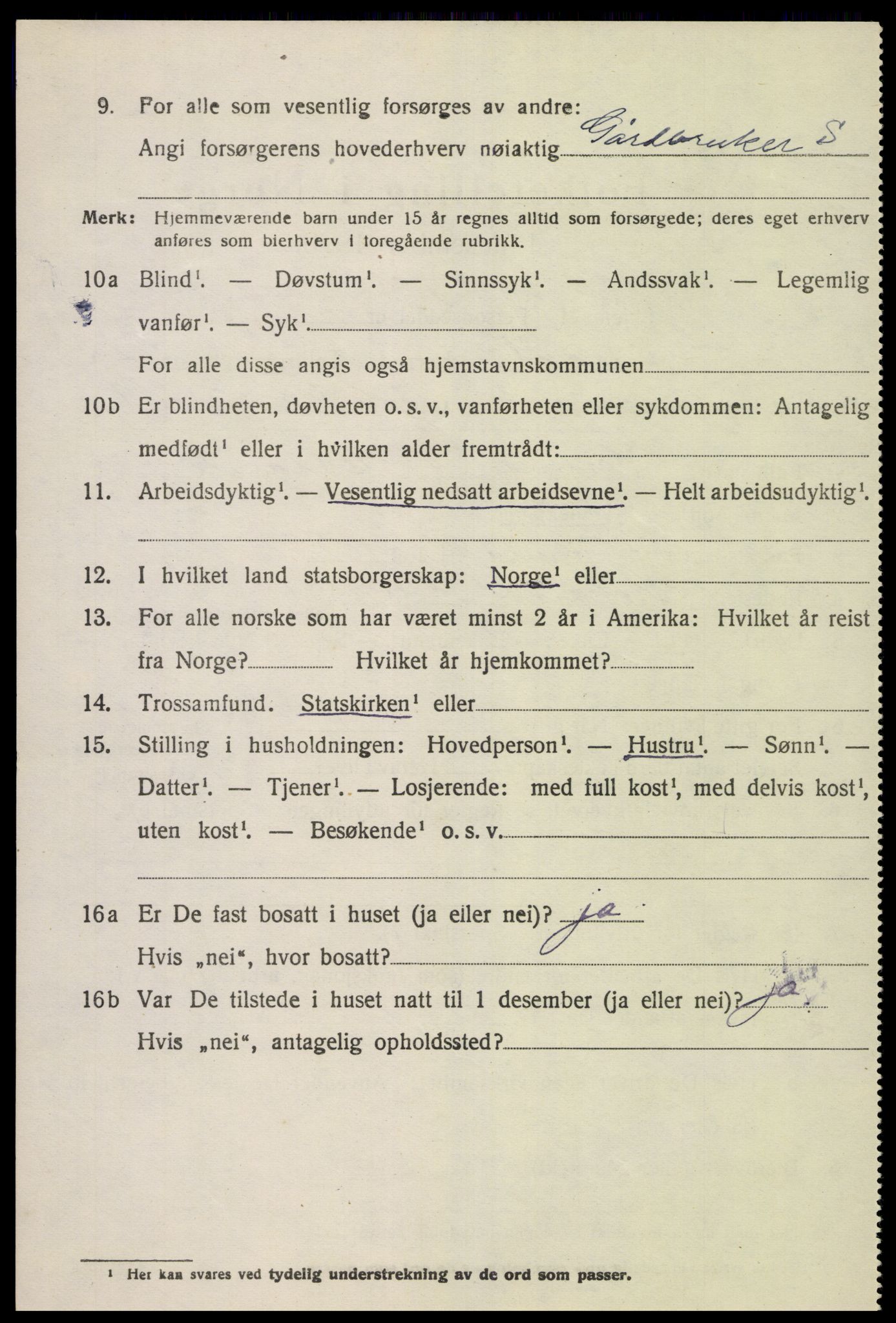 SAK, 1920 census for Sør-Audnedal, 1920, p. 7006