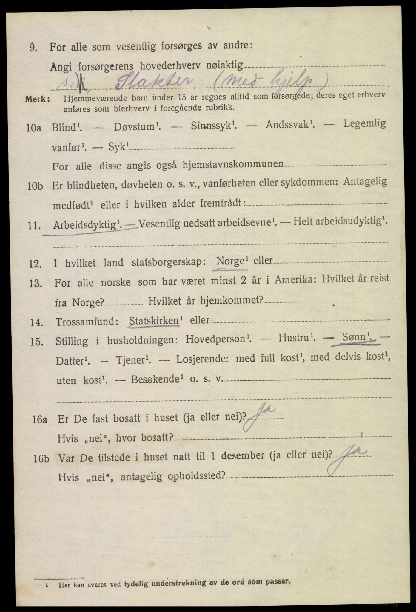 SAK, 1920 census for Øyestad, 1920, p. 5921