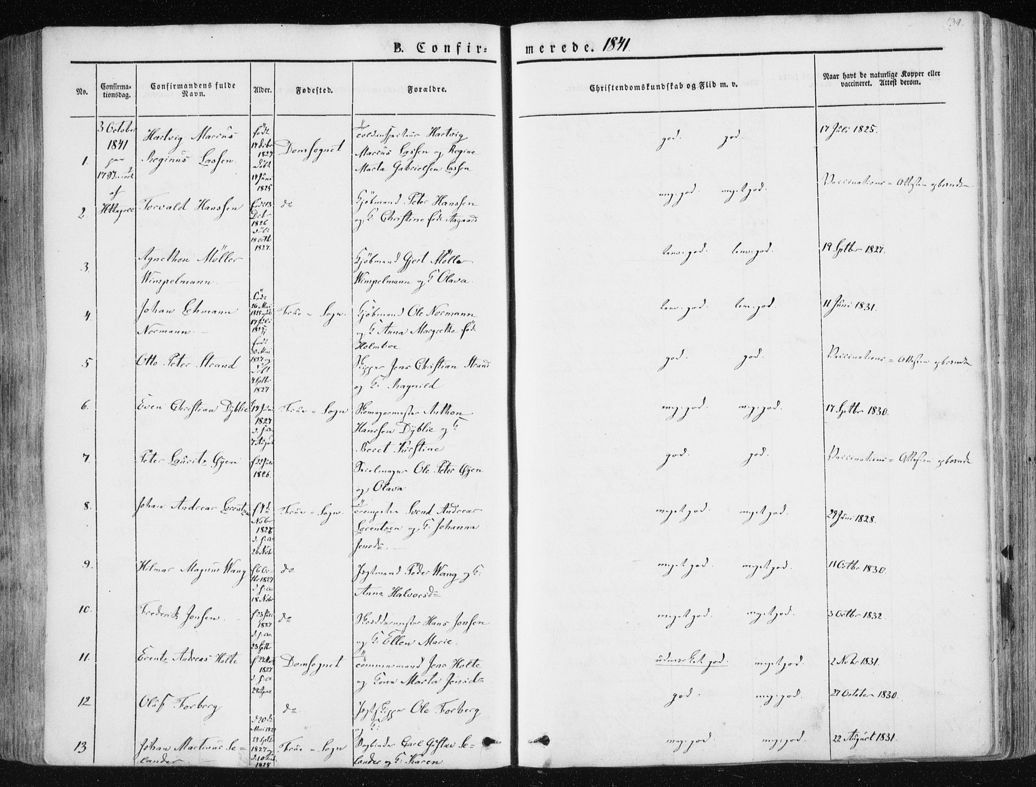 Ministerialprotokoller, klokkerbøker og fødselsregistre - Sør-Trøndelag, SAT/A-1456/602/L0110: Parish register (official) no. 602A08, 1840-1854, p. 139