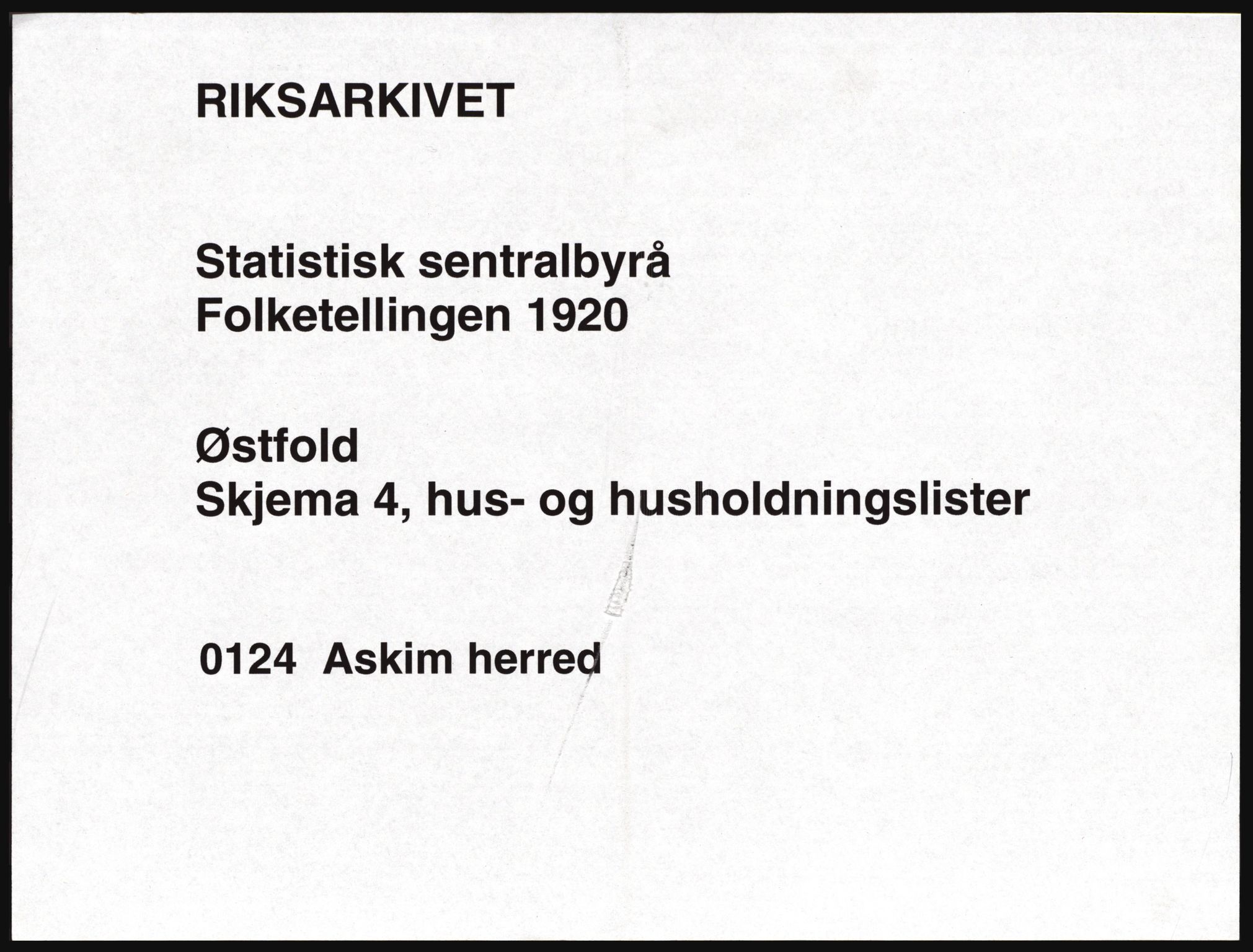 SAO, 1920 census for Askim, 1920, p. 33