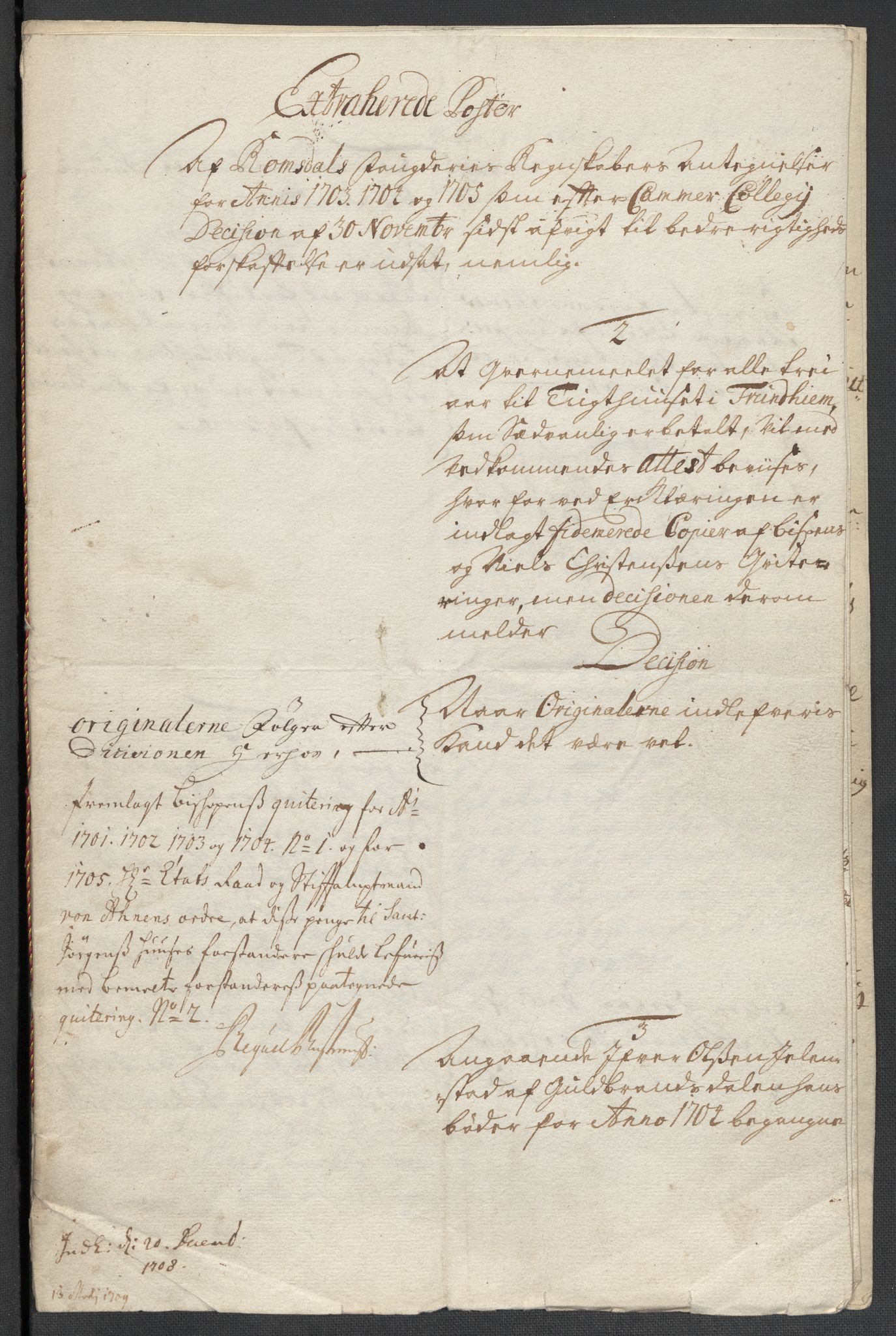 Rentekammeret inntil 1814, Reviderte regnskaper, Fogderegnskap, AV/RA-EA-4092/R55/L3656: Fogderegnskap Romsdal, 1703-1705, p. 556