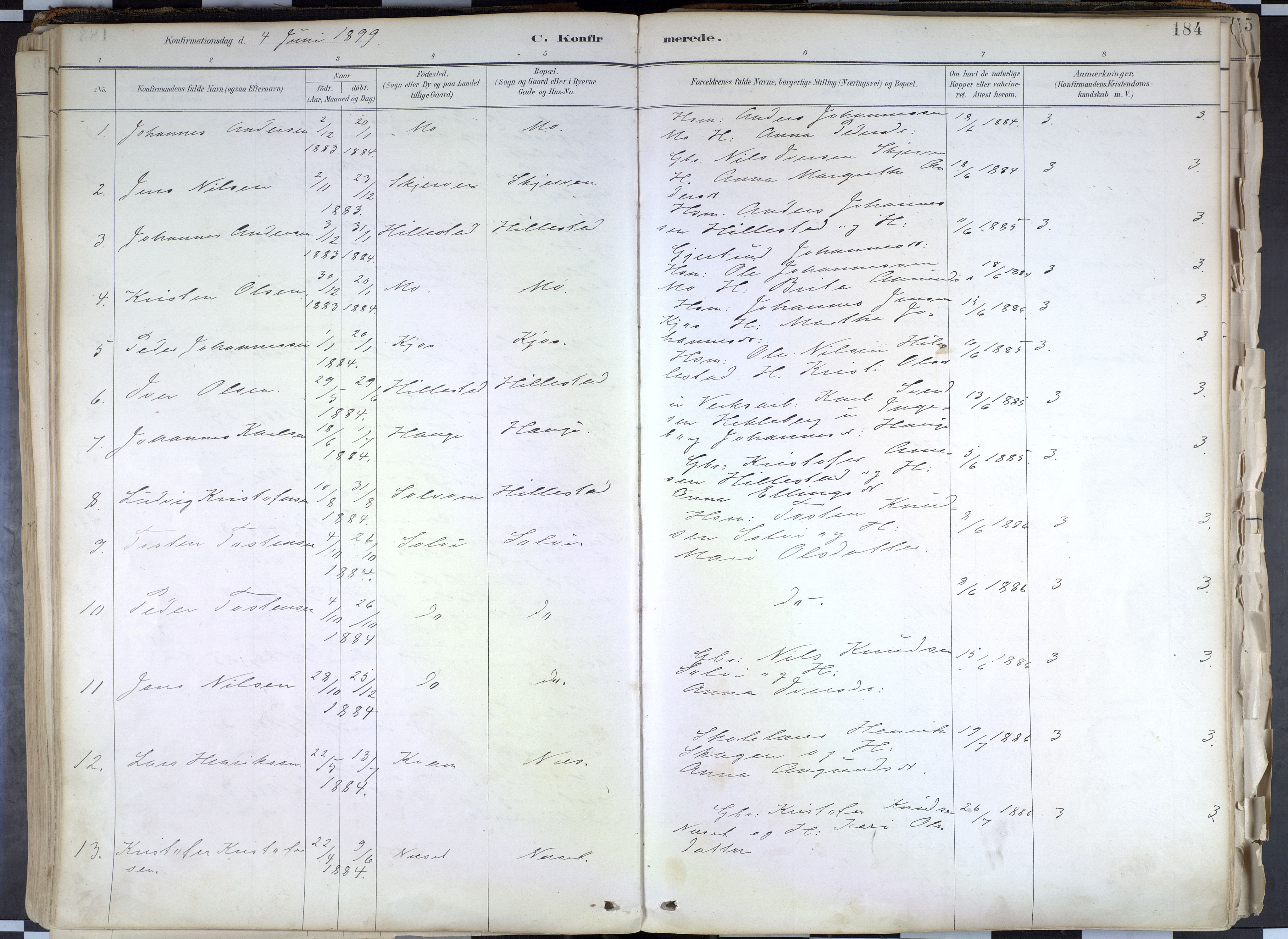 Hafslo sokneprestembete, SAB/A-80301/H/Haa/Haab/L0001: Parish register (official) no. B 1, 1886-1945, p. 184