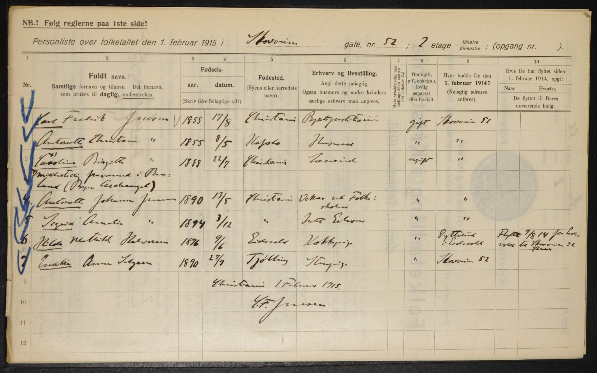 OBA, Municipal Census 1915 for Kristiania, 1915, p. 96795