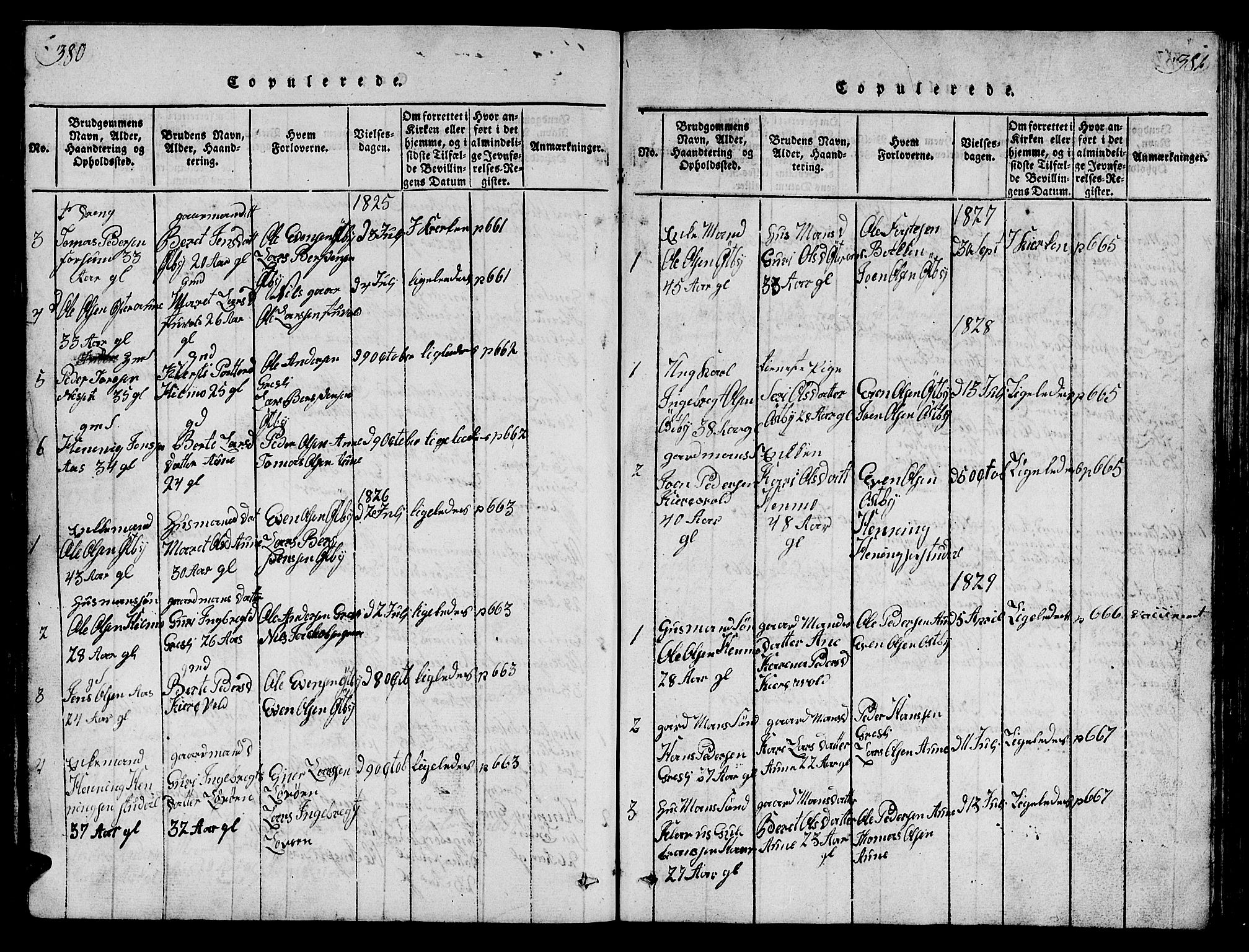 Ministerialprotokoller, klokkerbøker og fødselsregistre - Sør-Trøndelag, SAT/A-1456/698/L1164: Parish register (copy) no. 698C01, 1816-1861, p. 380-381