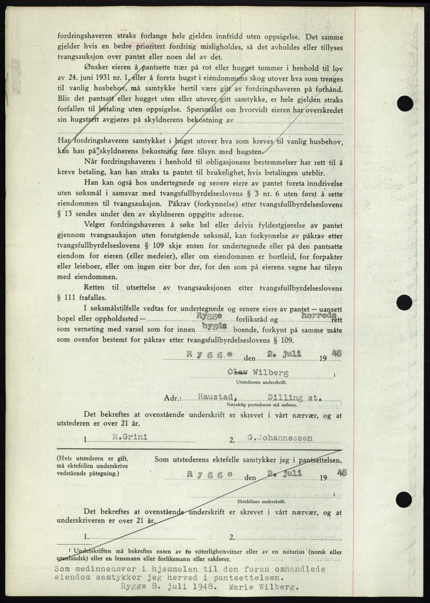 Moss sorenskriveri, AV/SAO-A-10168: Mortgage book no. B20, 1948-1948, Diary no: : 1828/1948