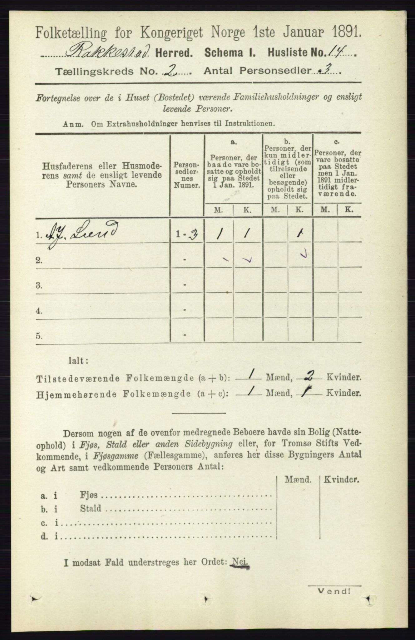 RA, 1891 census for 0128 Rakkestad, 1891, p. 534