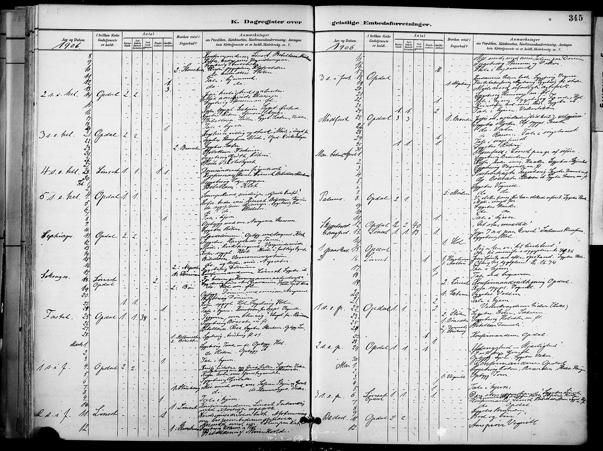 Ministerialprotokoller, klokkerbøker og fødselsregistre - Sør-Trøndelag, SAT/A-1456/678/L0902: Parish register (official) no. 678A11, 1895-1911, p. 345