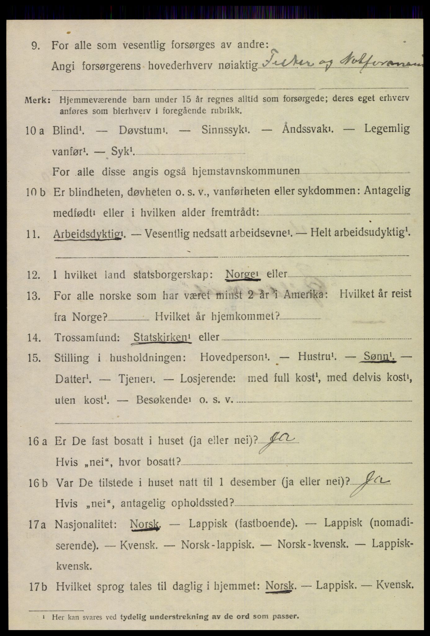 SAT, 1920 census for Gildeskål, 1920, p. 6067