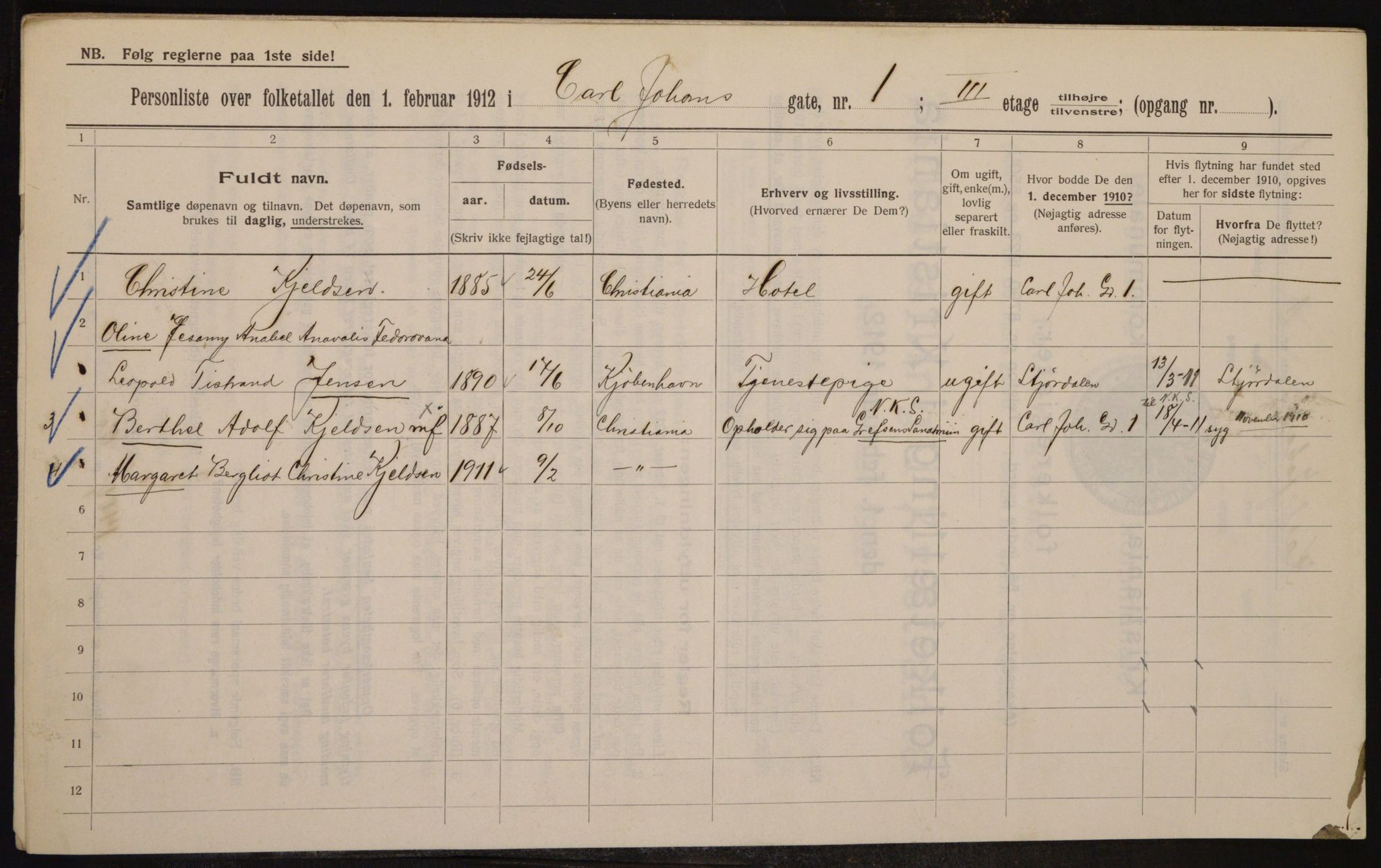 OBA, Municipal Census 1912 for Kristiania, 1912, p. 48986