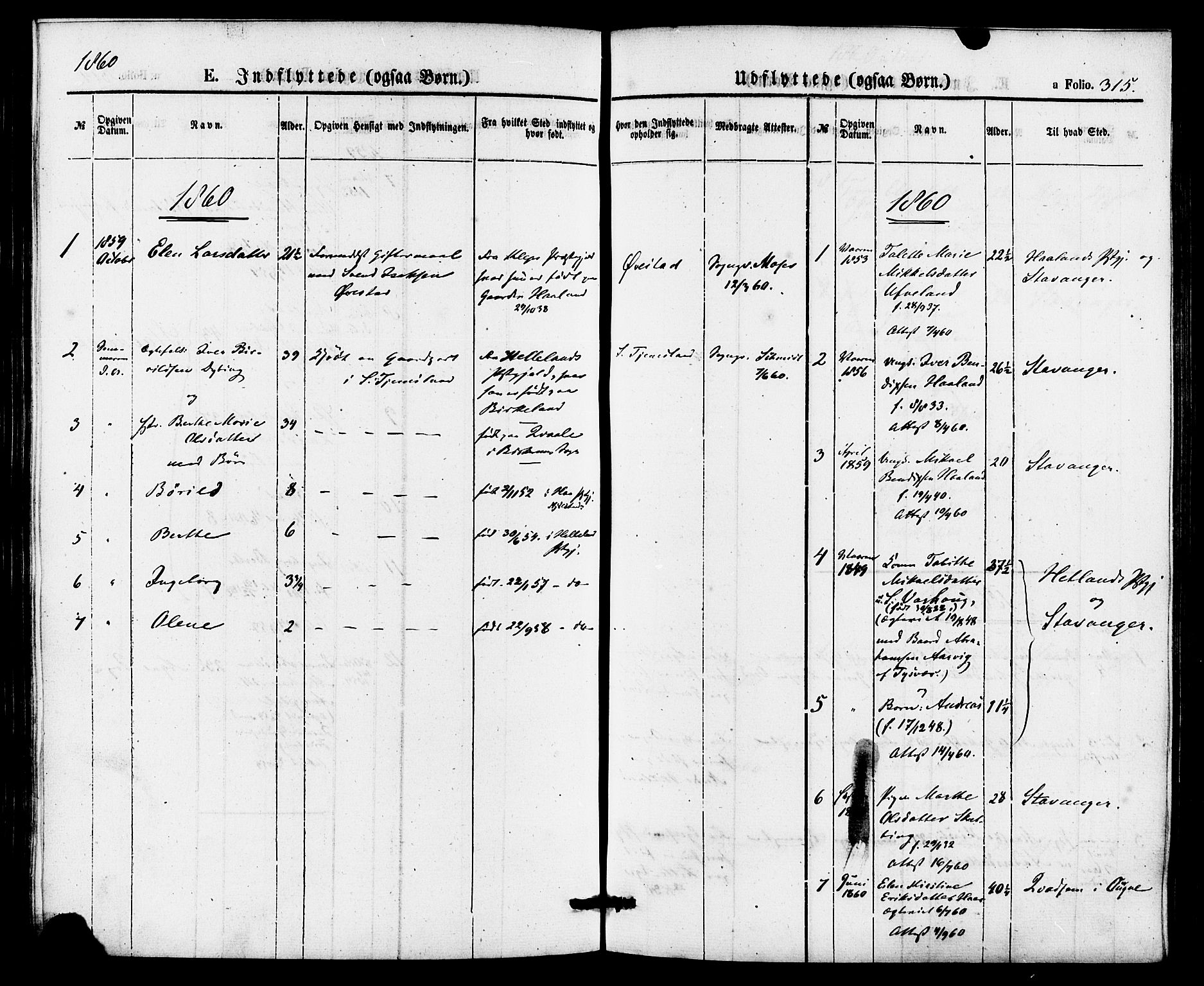 Hå sokneprestkontor, AV/SAST-A-101801/001/30BA/L0009: Parish register (official) no. A 8, 1855-1878, p. 315