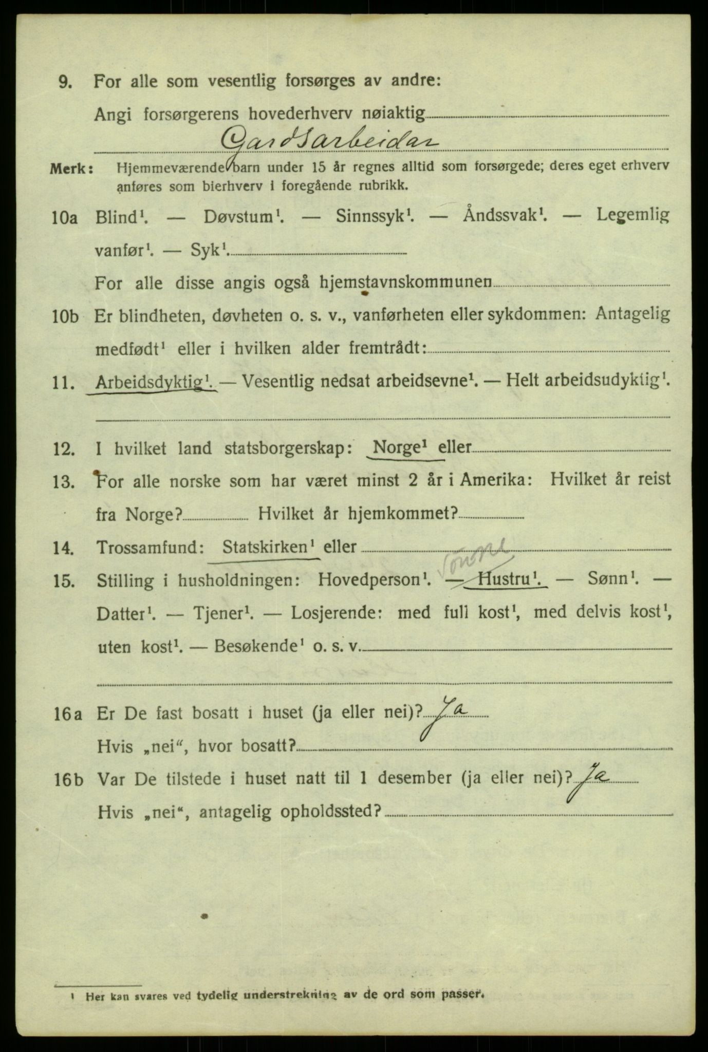 SAB, 1920 census for Austrheim, 1920, p. 2045