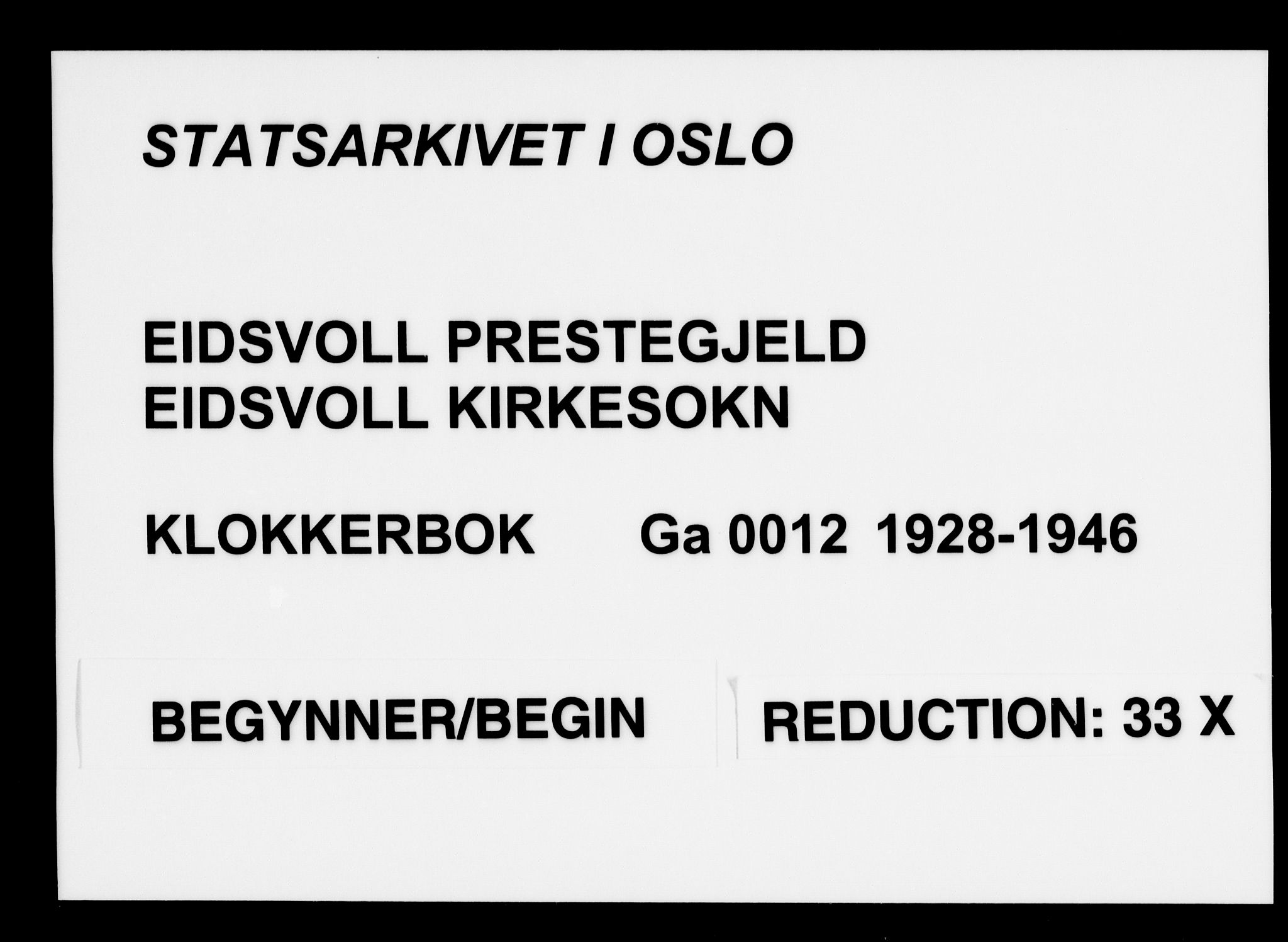 Eidsvoll prestekontor Kirkebøker, AV/SAO-A-10888/G/Ga/L0012: Parish register (copy) no. I 12, 1928-1946