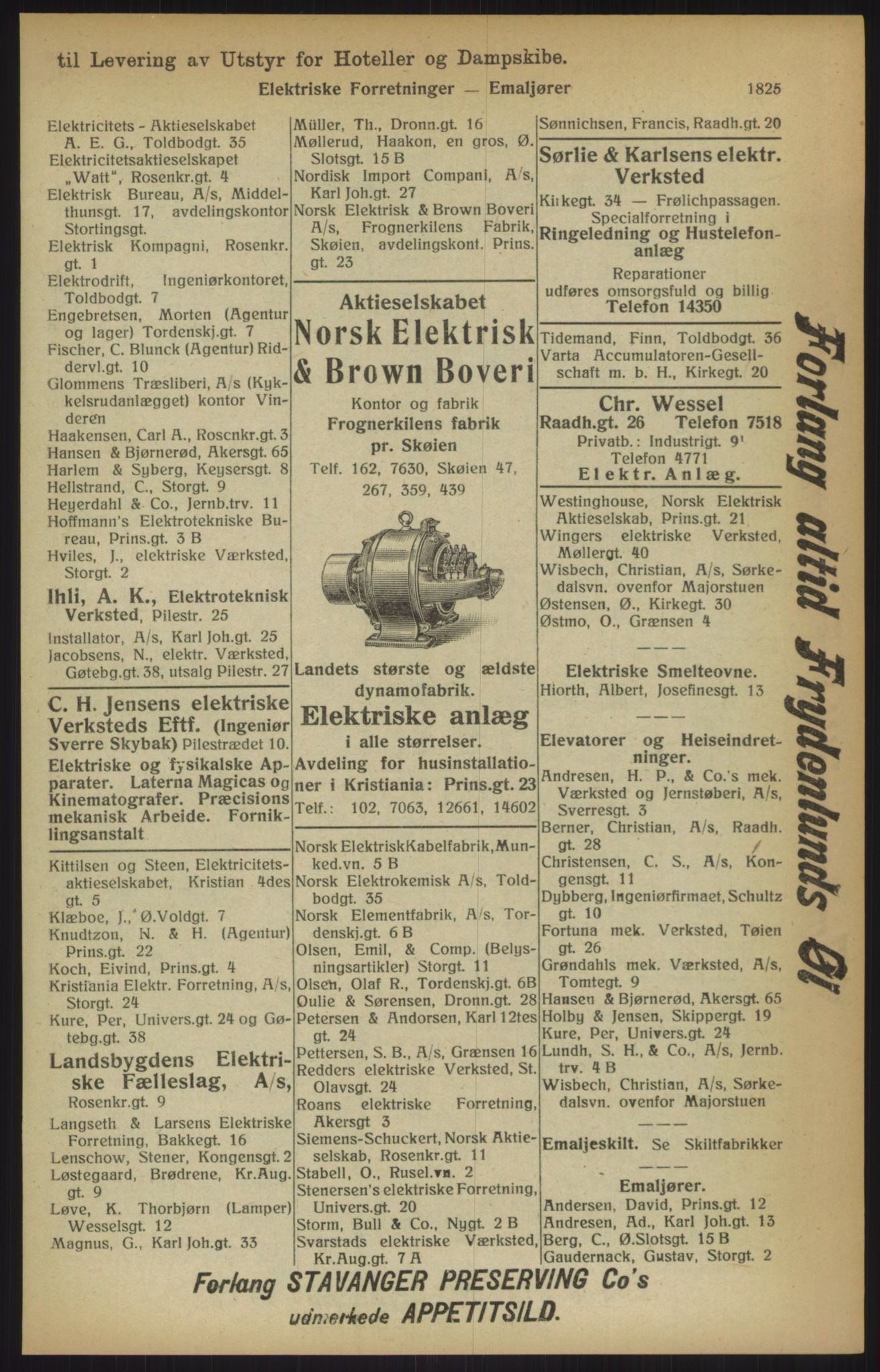 Kristiania/Oslo adressebok, PUBL/-, 1915, p. 1825