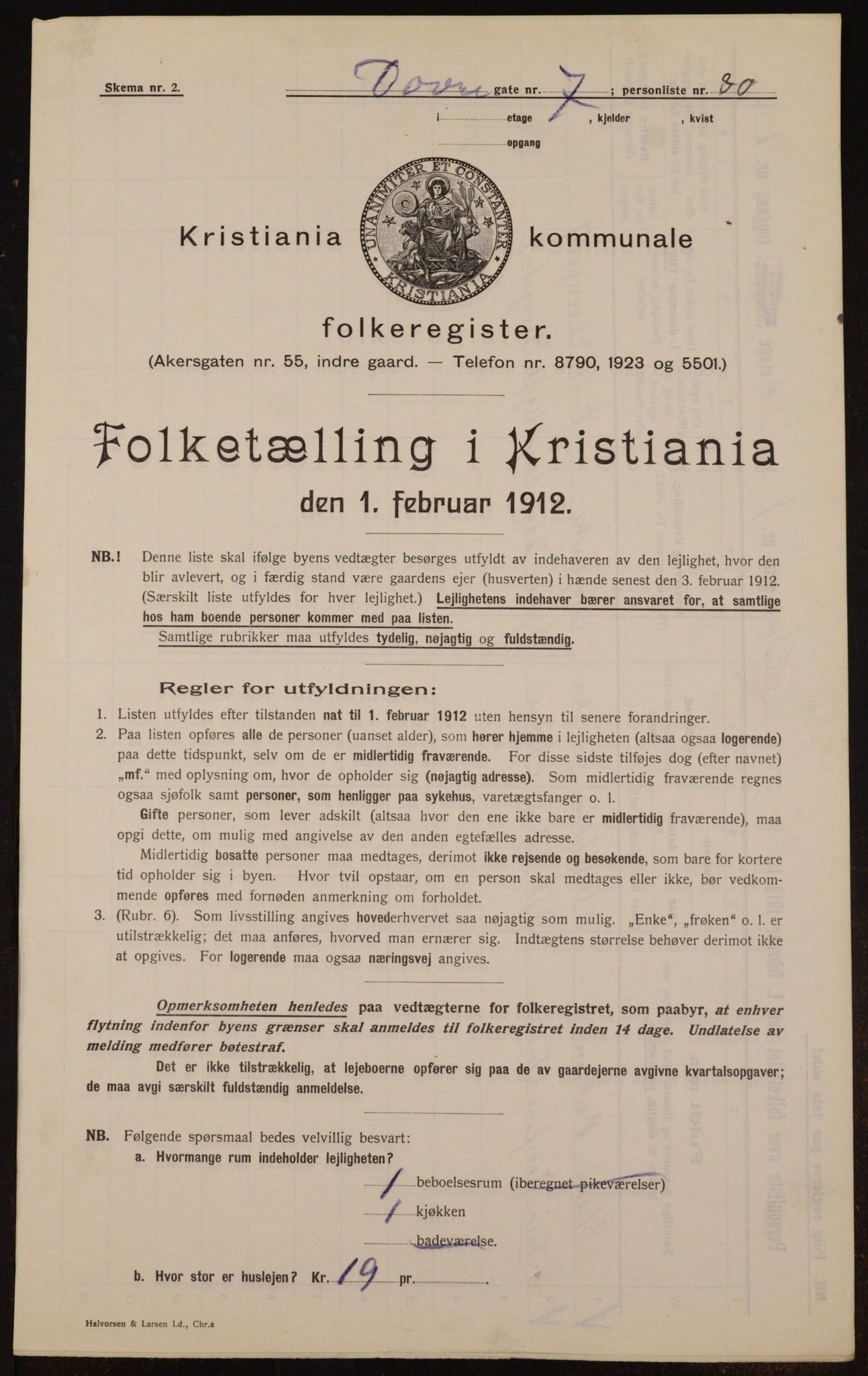 OBA, Municipal Census 1912 for Kristiania, 1912, p. 16138