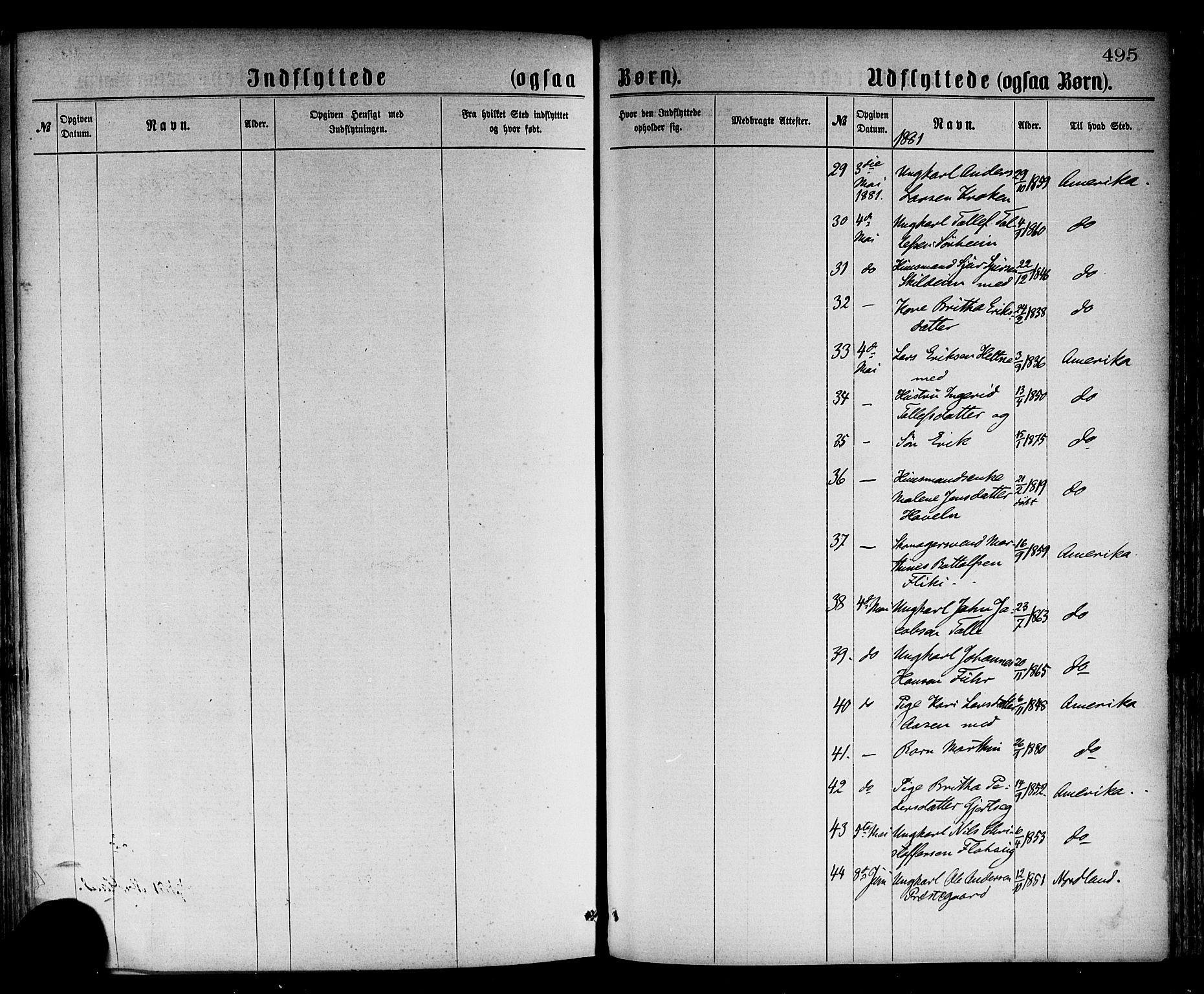 Luster sokneprestembete, AV/SAB-A-81101/H/Haa/Haaa/L0010: Parish register (official) no. A 10, 1871-1886, p. 495