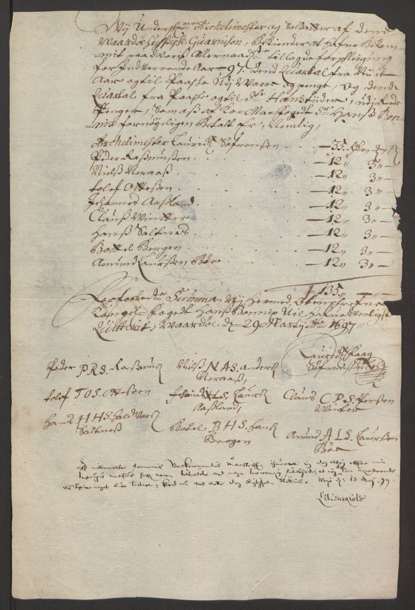 Rentekammeret inntil 1814, Reviderte regnskaper, Fogderegnskap, RA/EA-4092/R69/L4851: Fogderegnskap Finnmark/Vardøhus, 1691-1700, p. 342