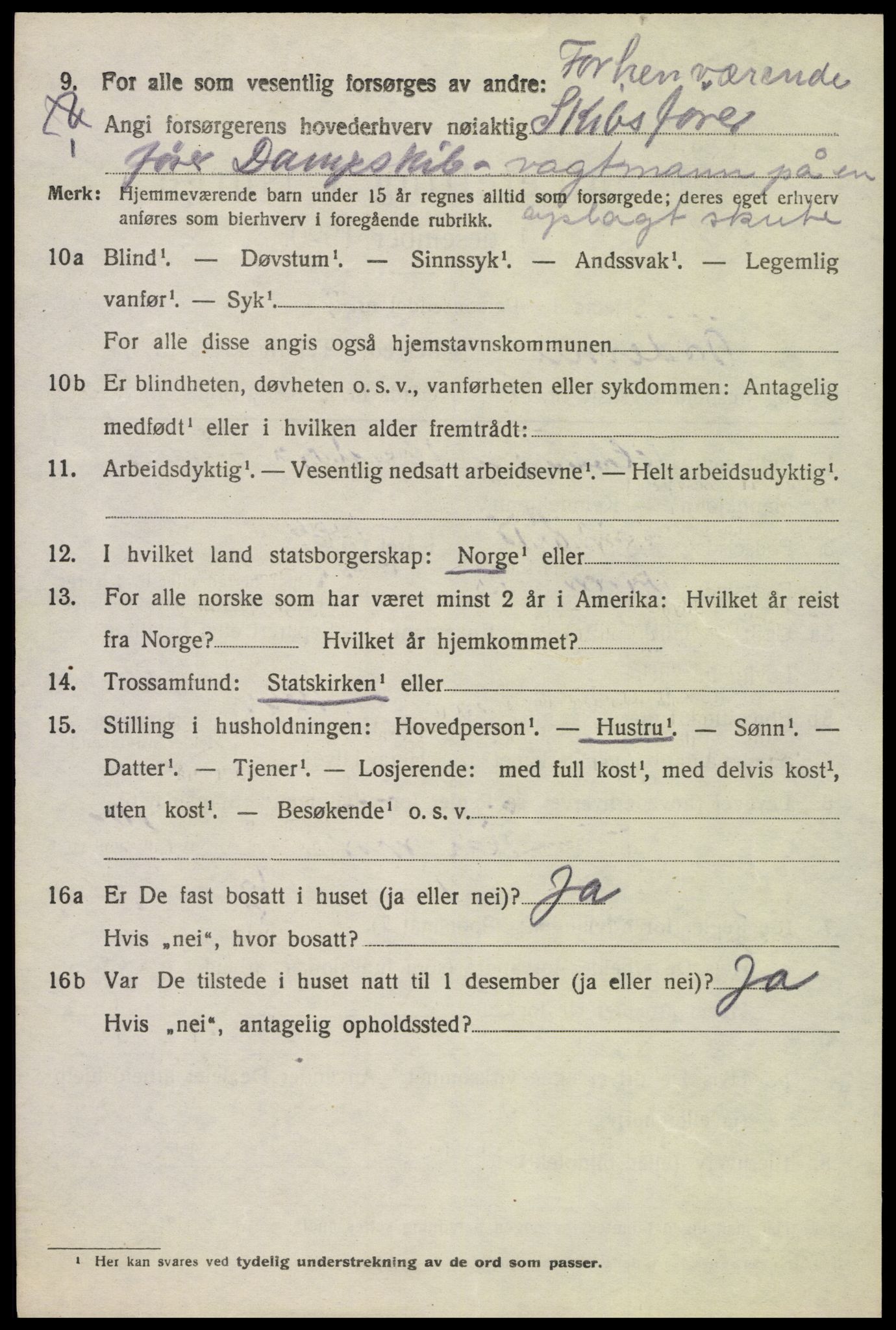 SAK, 1920 census for Oddernes, 1920, p. 11142