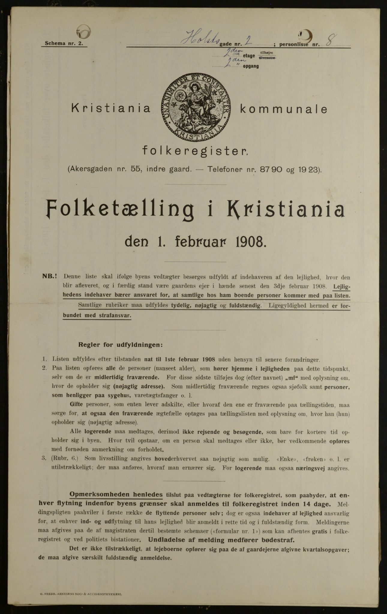 OBA, Municipal Census 1908 for Kristiania, 1908, p. 36834