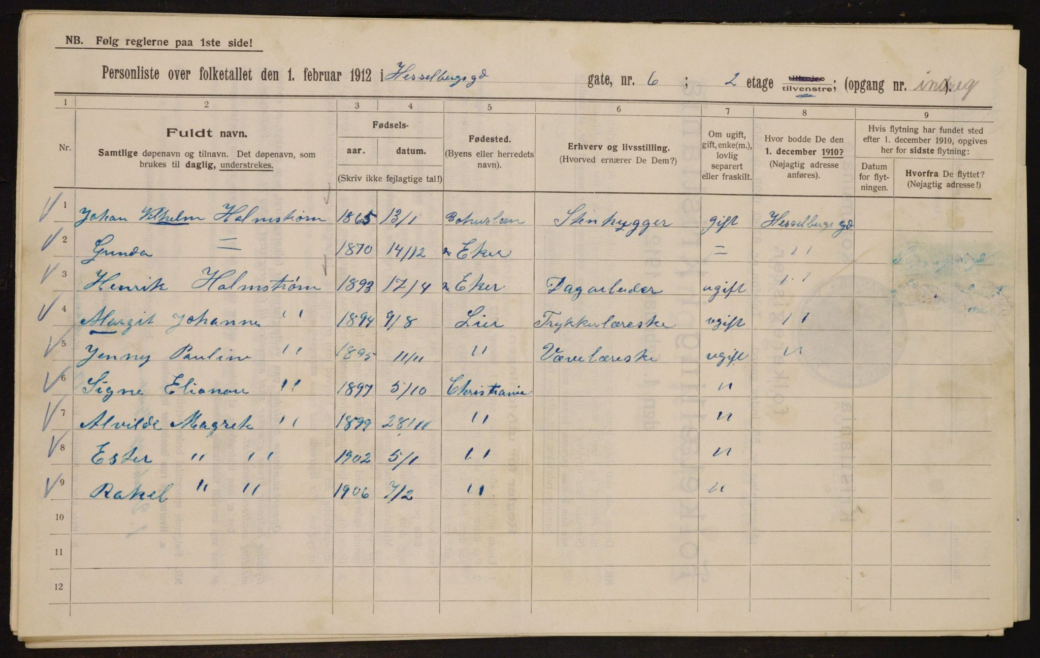 OBA, Municipal Census 1912 for Kristiania, 1912, p. 40264