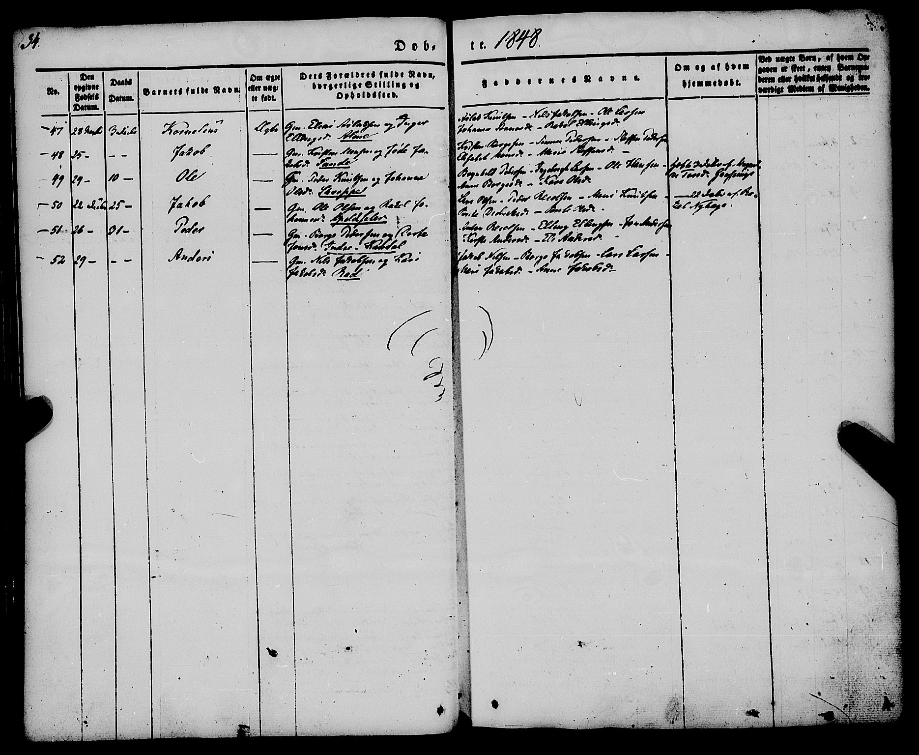 Gloppen sokneprestembete, SAB/A-80101/H/Haa/Haaa/L0008: Parish register (official) no. A 8, 1837-1855, p. 34