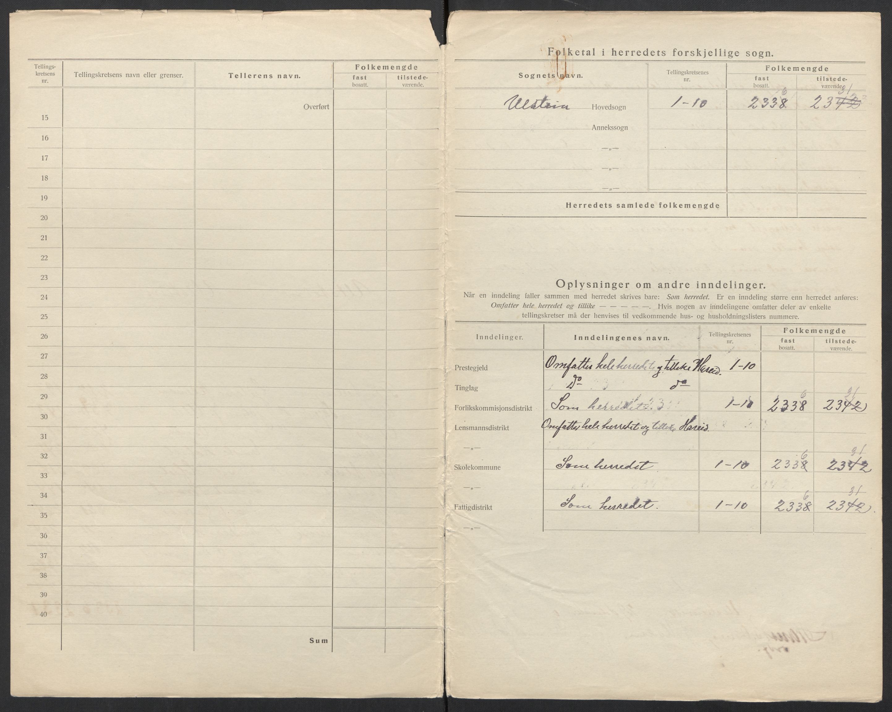 SAT, 1920 census for Ulstein, 1920, p. 12