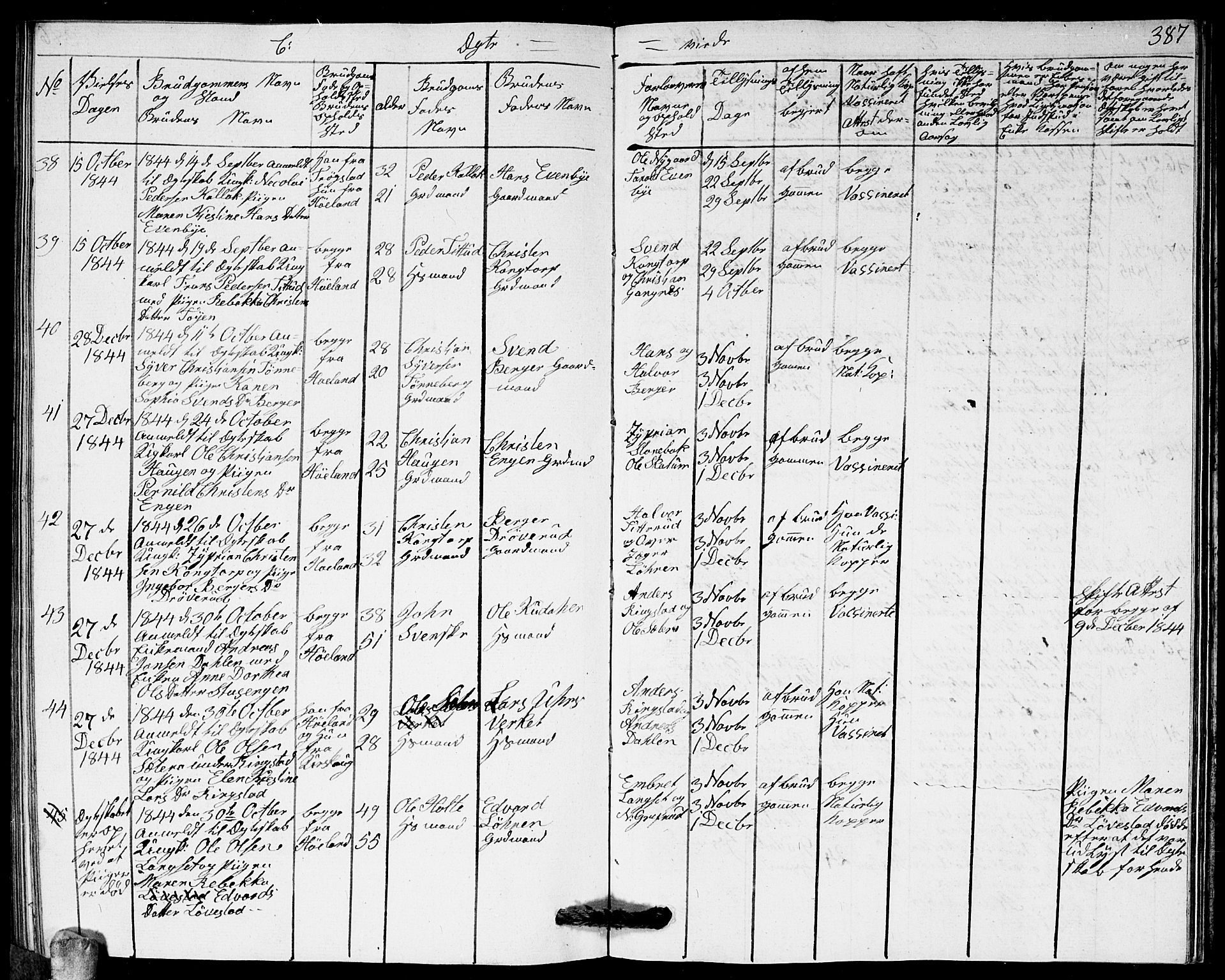 Høland prestekontor Kirkebøker, AV/SAO-A-10346a/G/Ga/L0002: Parish register (copy) no. I 2, 1827-1845, p. 387