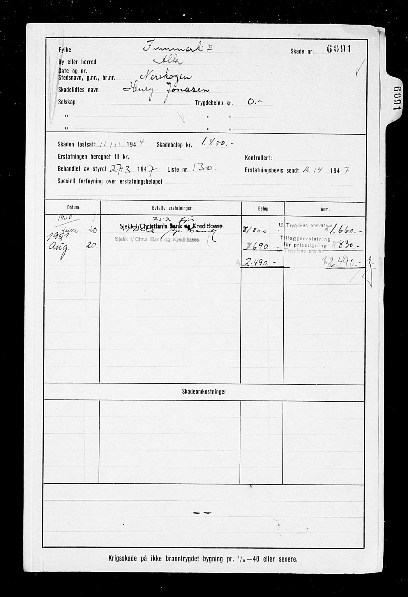 Krigsskadetrygdene for bygninger og løsøre, AV/RA-S-1548/V/L0003: Bygning. Ikke trygdete skader. Skadenr. 8667-9368. Supplementsliste., 1940-1945