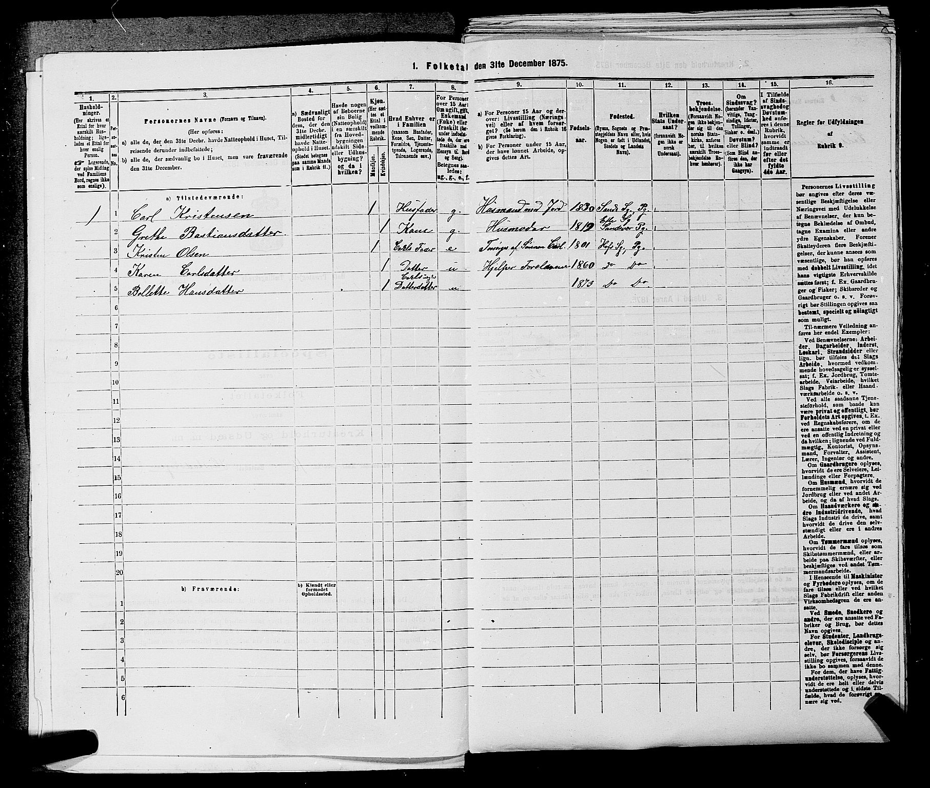 SAKO, 1875 census for 0714P Hof, 1875, p. 42