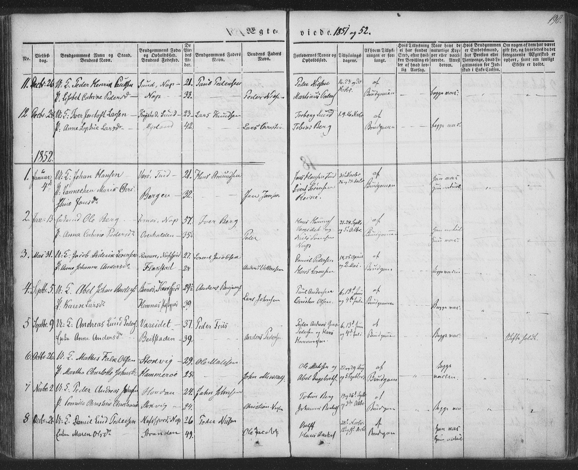 Ministerialprotokoller, klokkerbøker og fødselsregistre - Nordland, SAT/A-1459/885/L1202: Parish register (official) no. 885A03, 1838-1859, p. 198