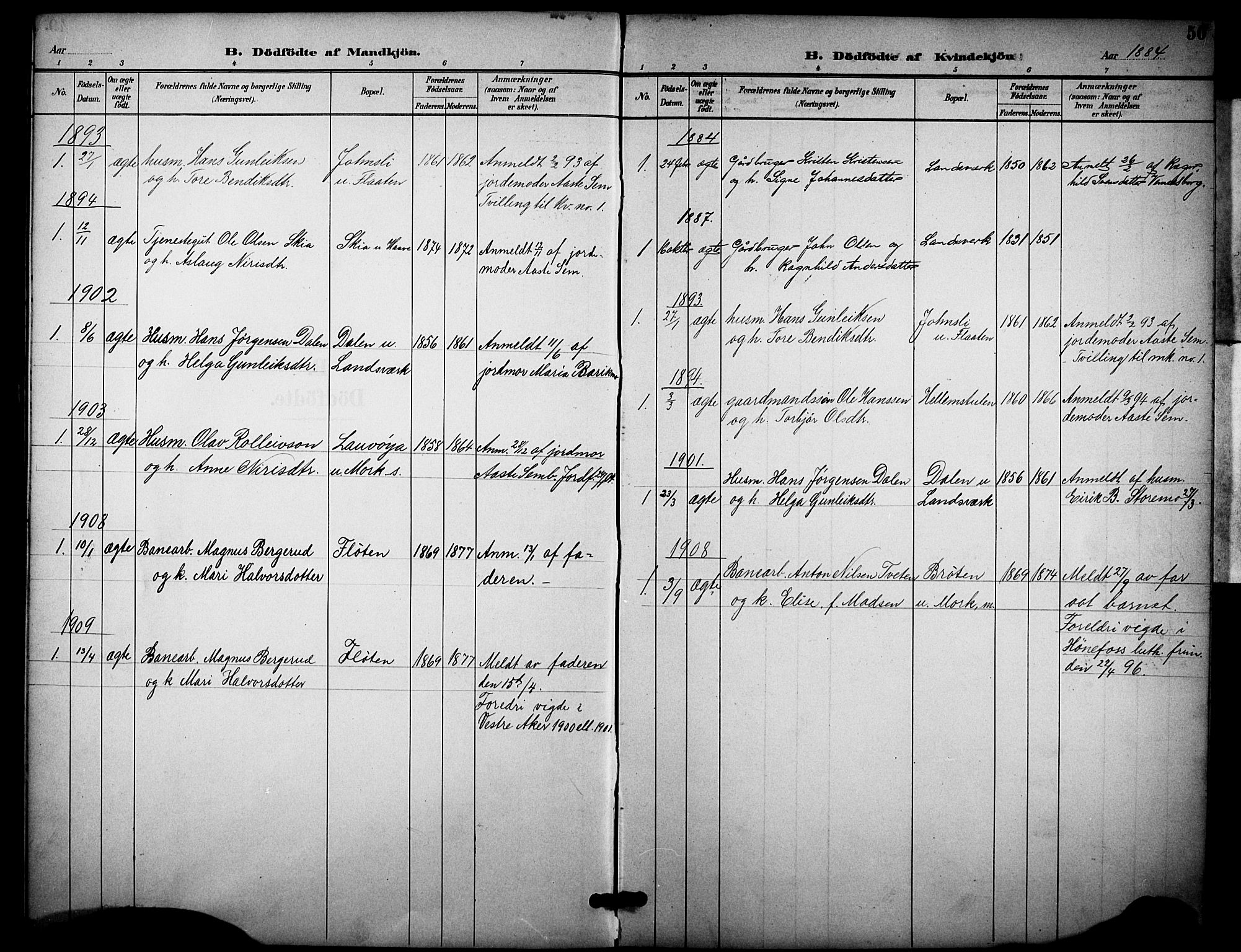 Heddal kirkebøker, AV/SAKO-A-268/F/Fb/L0001: Parish register (official) no. II 1, 1884-1910, p. 50