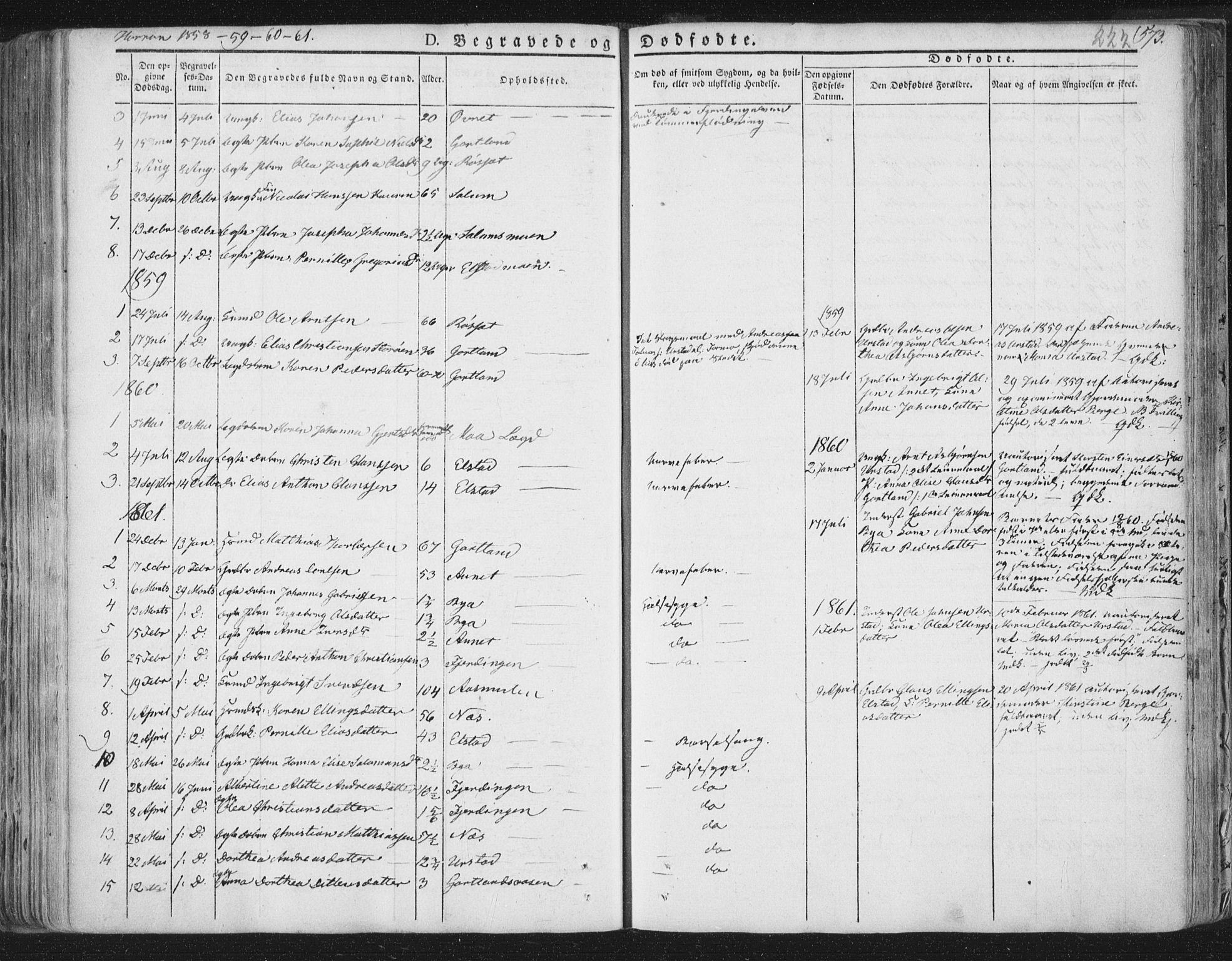 Ministerialprotokoller, klokkerbøker og fødselsregistre - Nord-Trøndelag, SAT/A-1458/758/L0513: Parish register (official) no. 758A02 /3, 1839-1868, p. 222