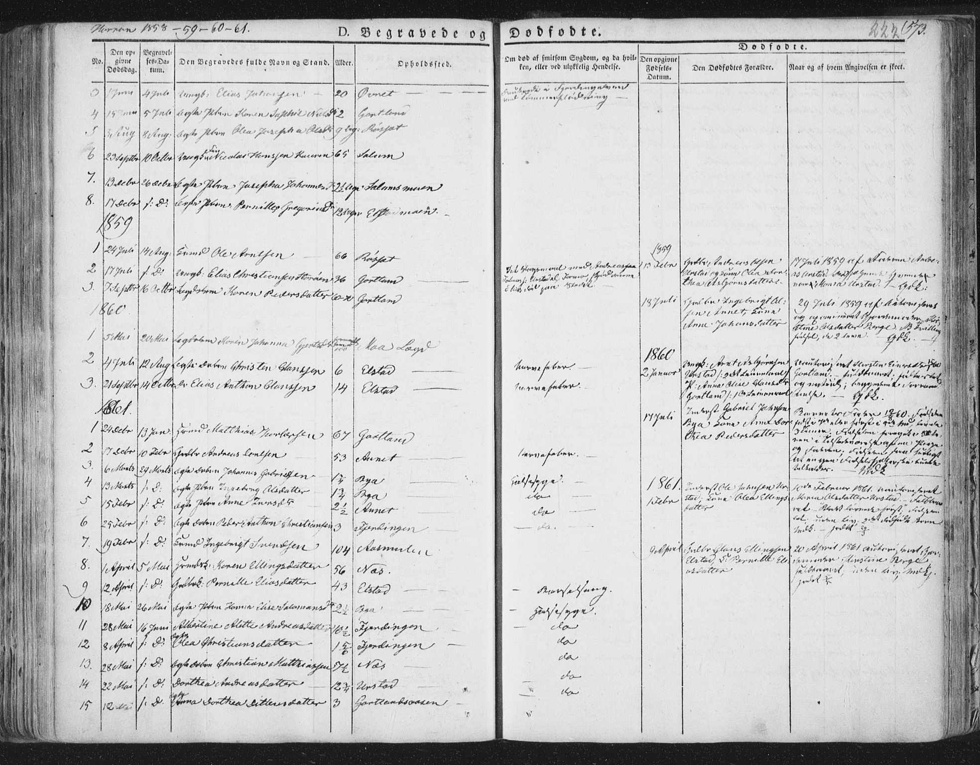 Ministerialprotokoller, klokkerbøker og fødselsregistre - Nord-Trøndelag, AV/SAT-A-1458/758/L0513: Parish register (official) no. 758A02 /3, 1839-1868, p. 222