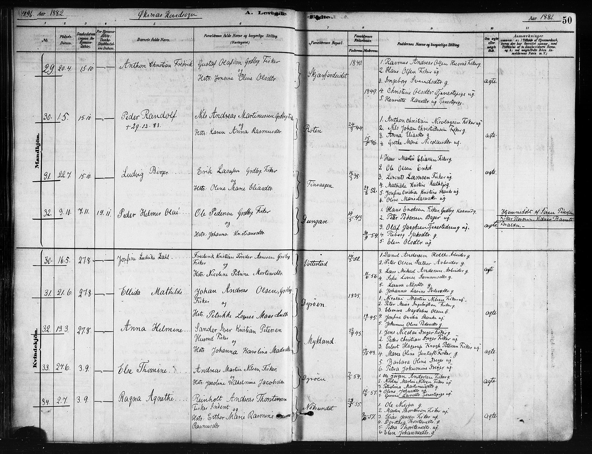 Ministerialprotokoller, klokkerbøker og fødselsregistre - Nordland, AV/SAT-A-1459/893/L1335: Parish register (official) no. 893A08 /1, 1878-1884, p. 50