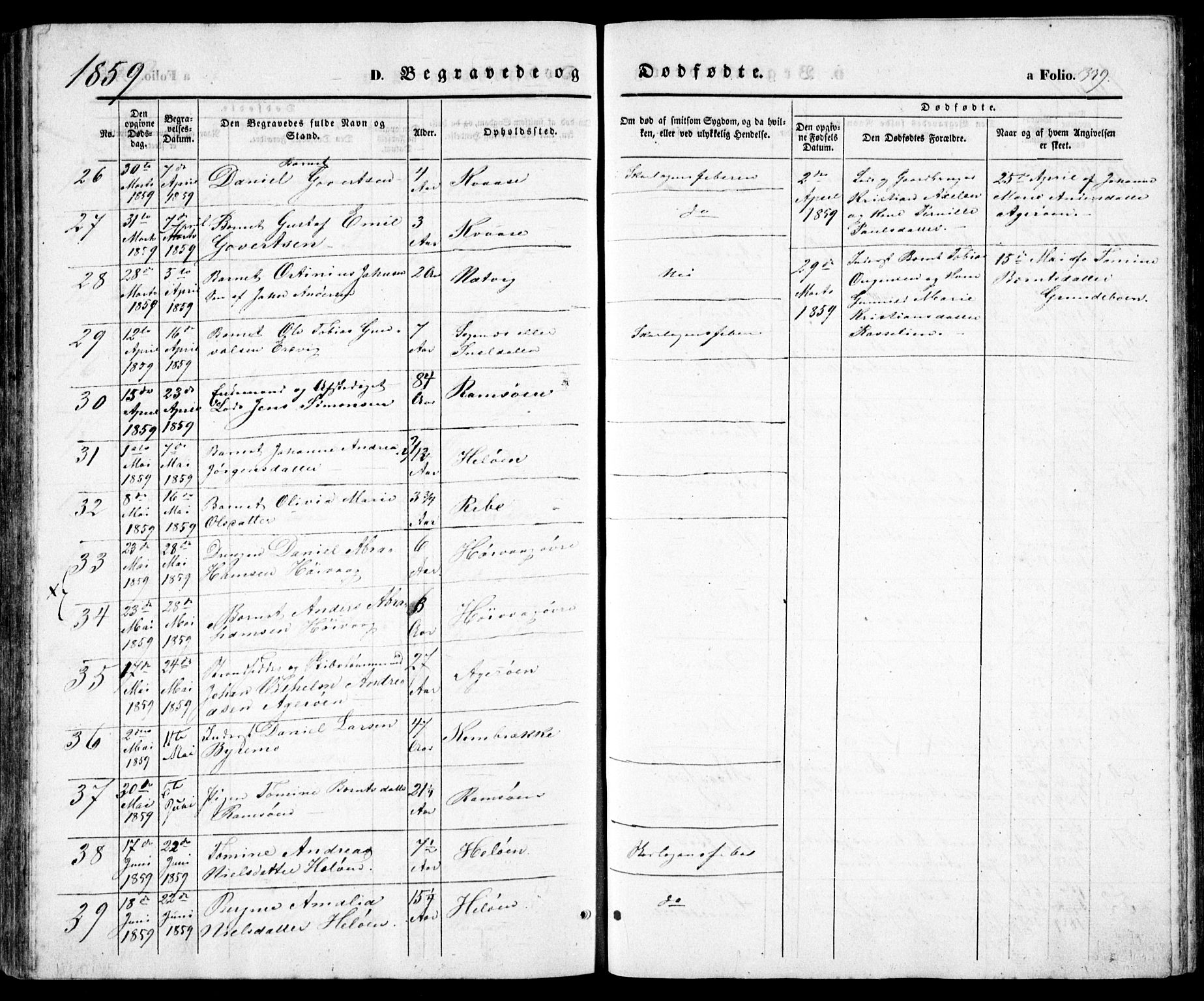 Høvåg sokneprestkontor, AV/SAK-1111-0025/F/Fb/L0002: Parish register (copy) no. B 2, 1847-1869, p. 339