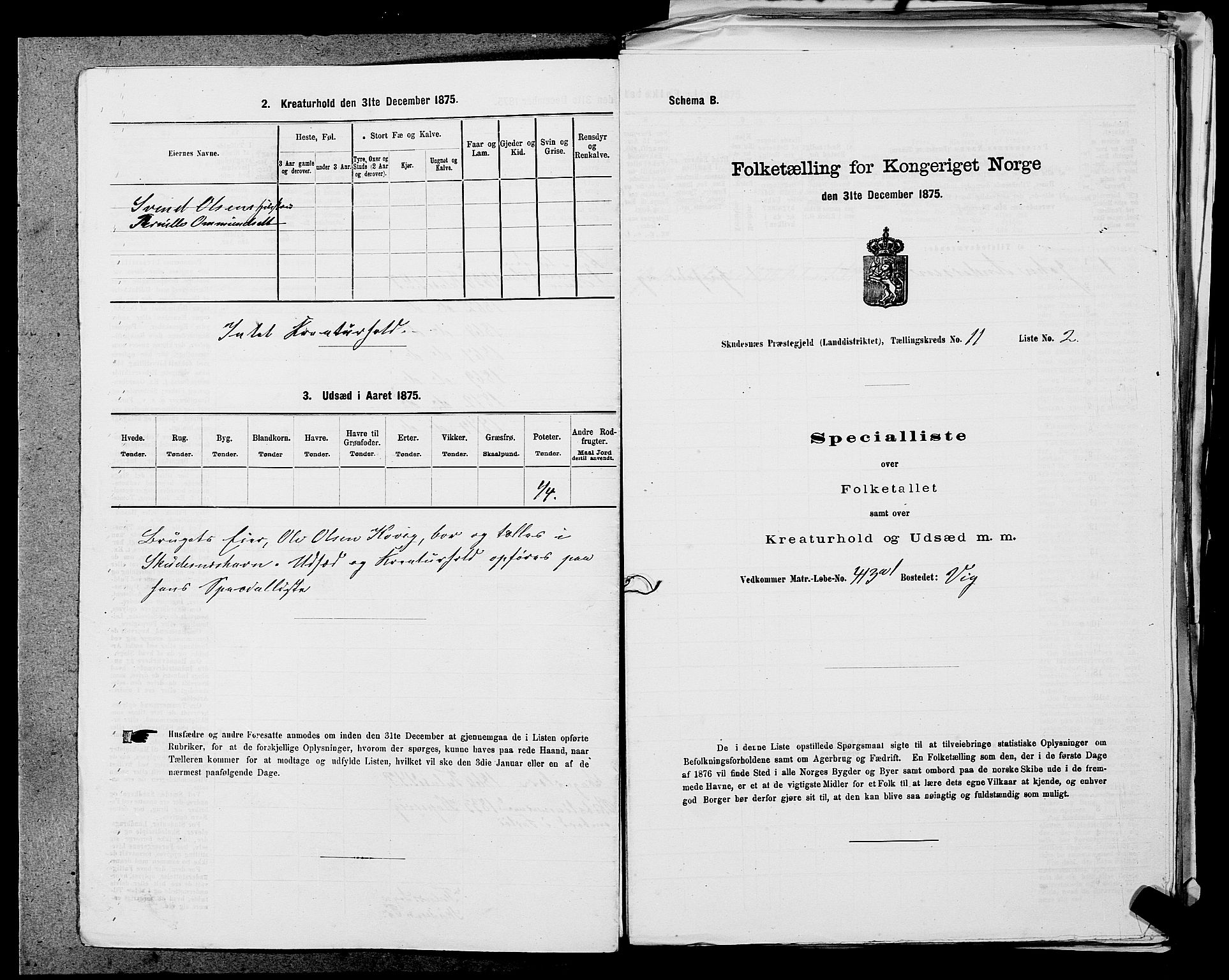 SAST, 1875 census for 1150L Skudenes/Falnes, Åkra og Ferkingstad, 1875, p. 1466