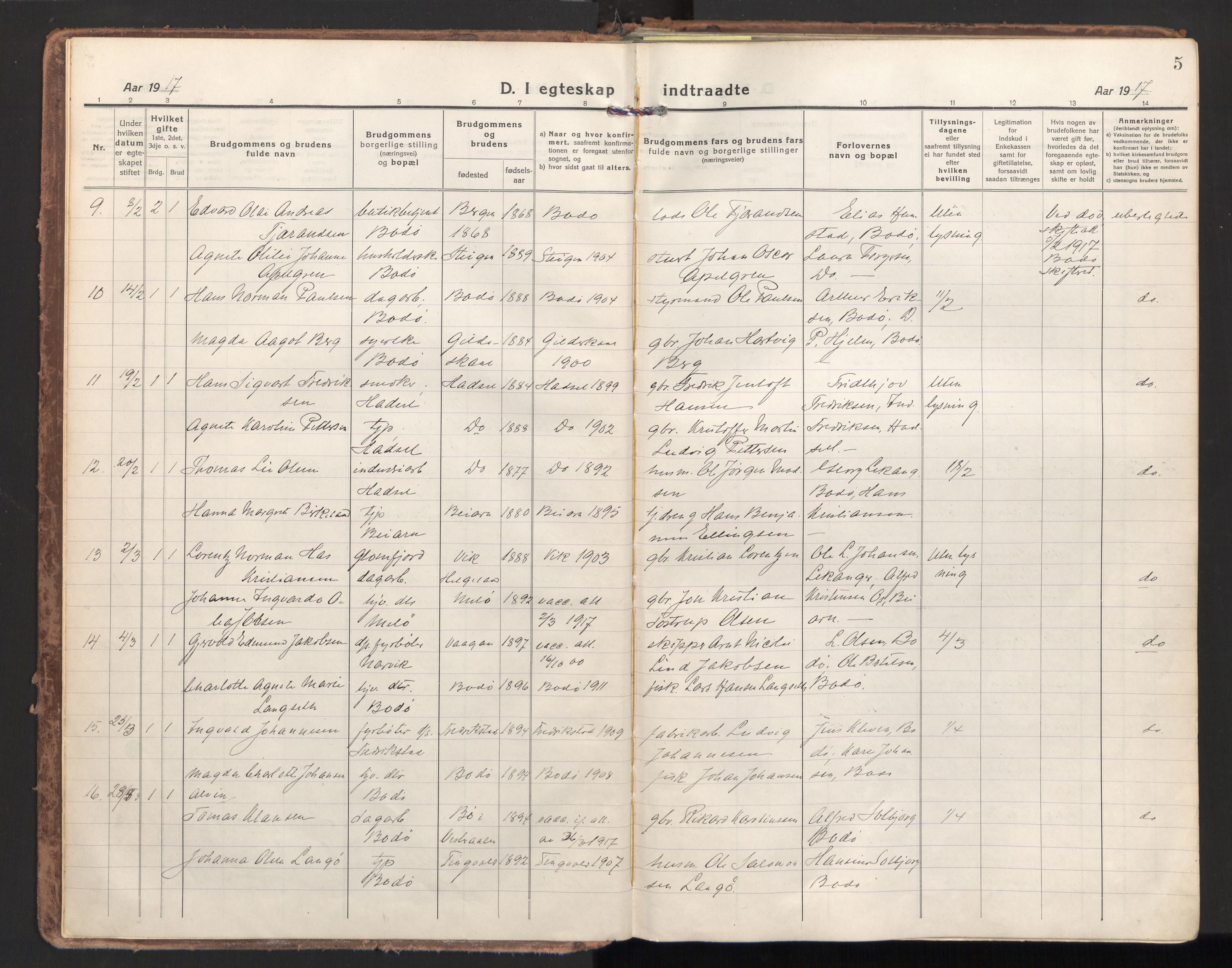 Ministerialprotokoller, klokkerbøker og fødselsregistre - Nordland, AV/SAT-A-1459/801/L0018: Parish register (official) no. 801A18, 1916-1930, p. 5