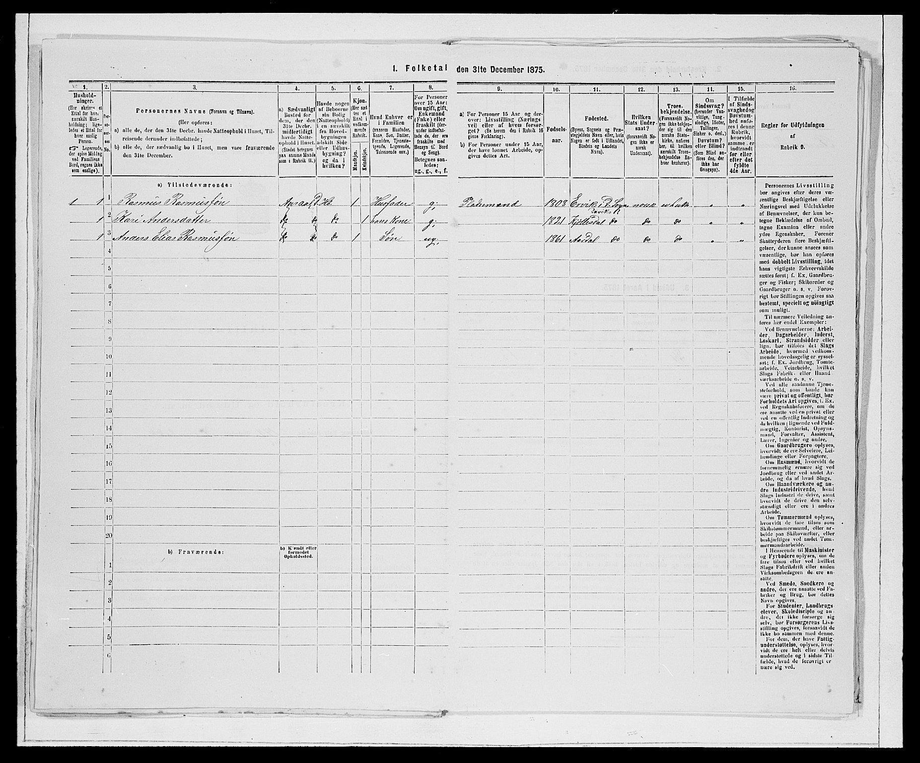 SAB, 1875 Census for 1442P Davik, 1875, p. 311