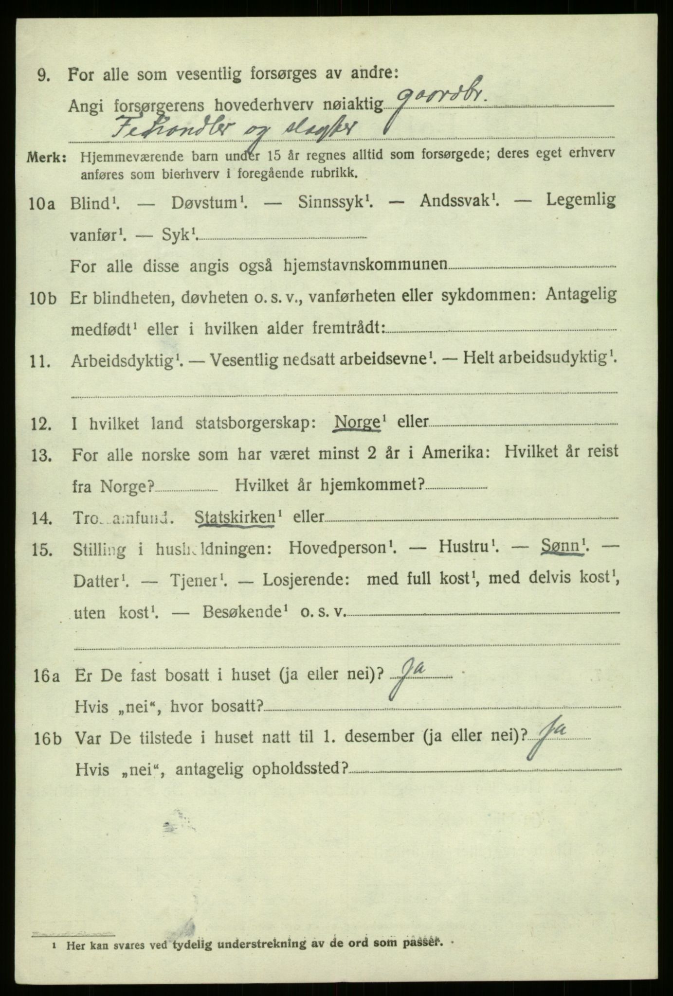 SAB, 1920 census for Fjaler, 1920, p. 7198