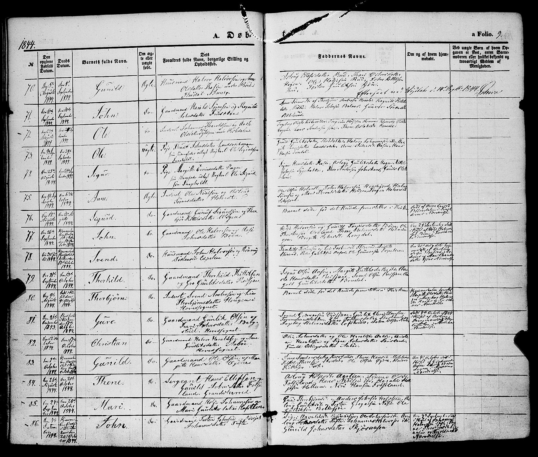 Hjartdal kirkebøker, AV/SAKO-A-270/F/Fa/L0008: Parish register (official) no. I 8, 1844-1859, p. 9