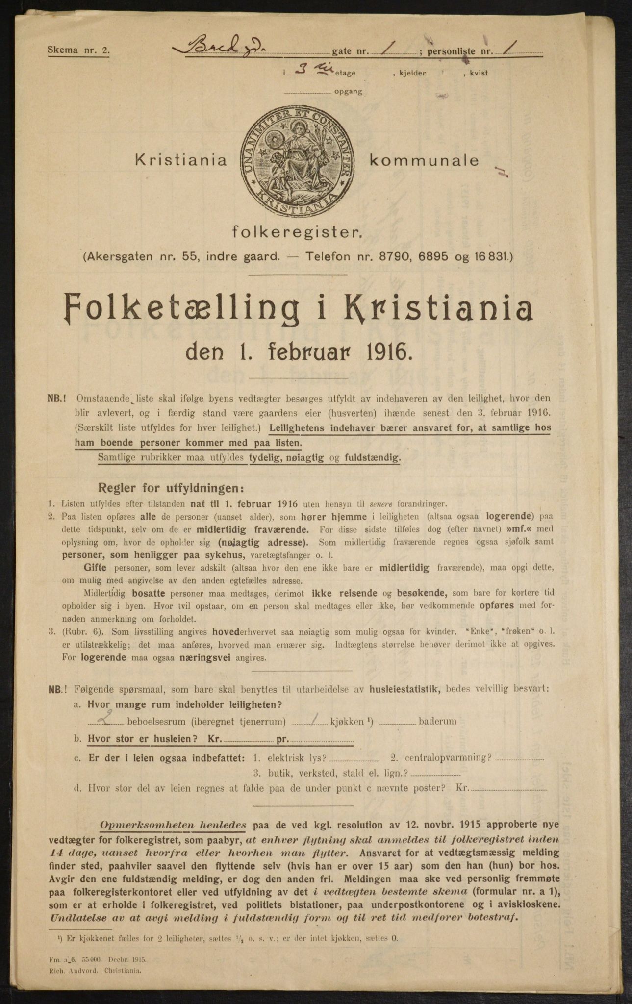 OBA, Municipal Census 1916 for Kristiania, 1916, p. 8217