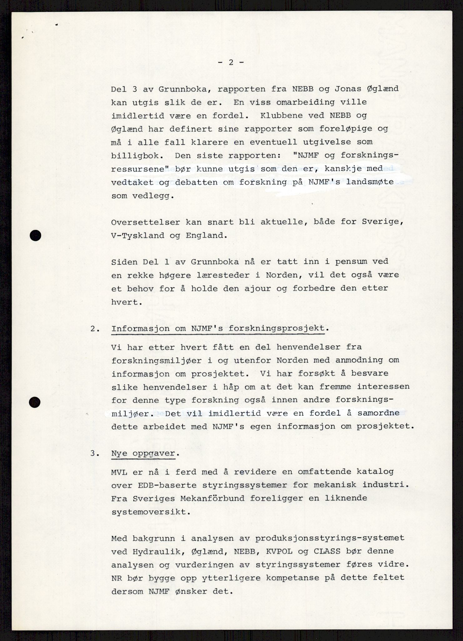 Nygaard, Kristen, RA/PA-1398/F/Fi/L0002: Fagbevegelse, demokrati, Jern- og Metallprosjektet, 1970-2002, p. 623