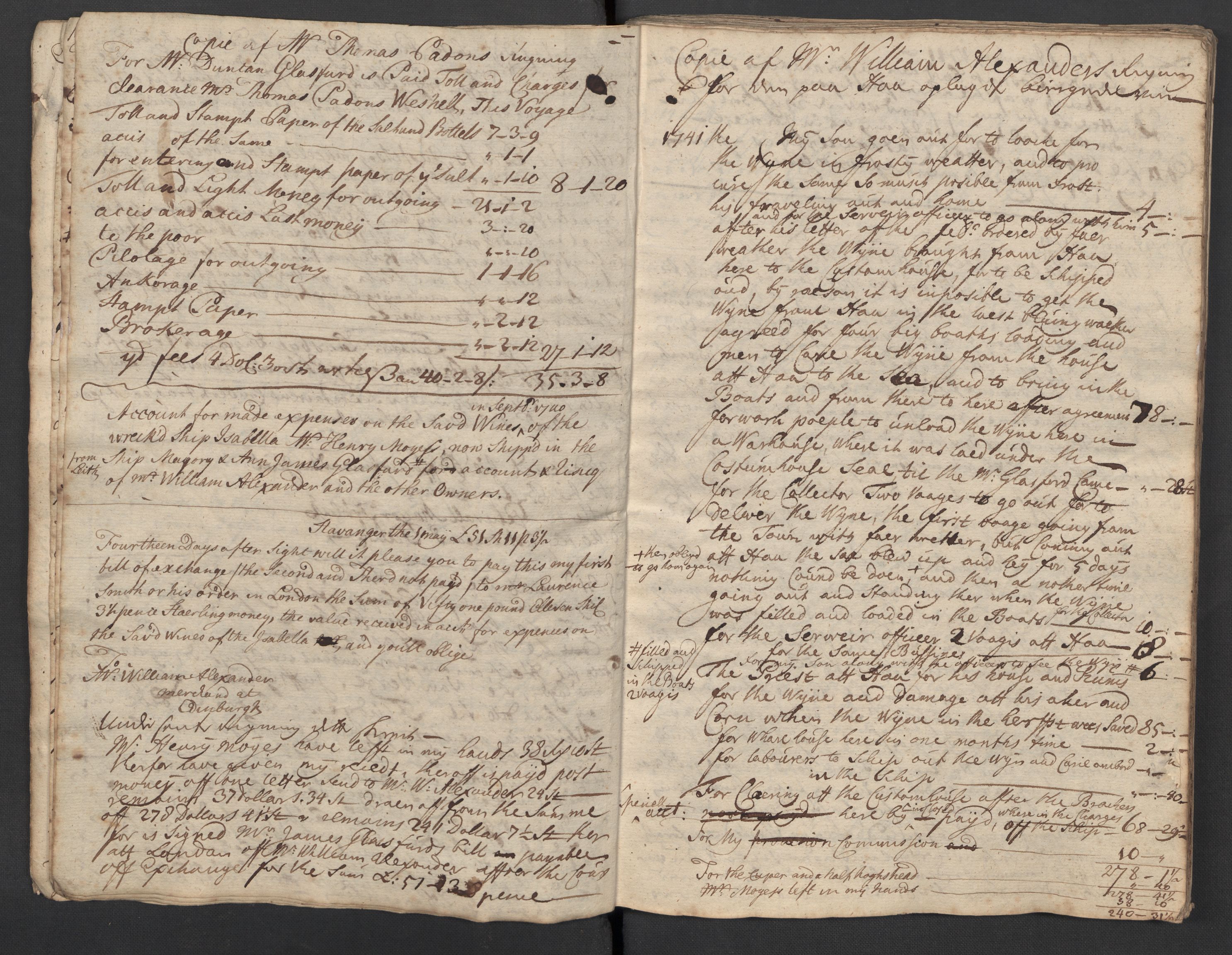 Pa 0119 - Smith, Lauritz Andersen og Lauritz Lauritzen, SAST/A-100231/O/L0001: Kopibøker m.m., 1740-1745, p. 16