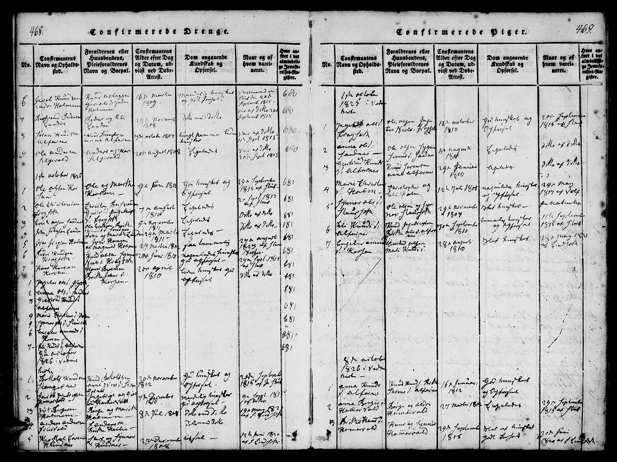 Ministerialprotokoller, klokkerbøker og fødselsregistre - Møre og Romsdal, AV/SAT-A-1454/548/L0612: Parish register (official) no. 548A01, 1818-1846, p. 468-469