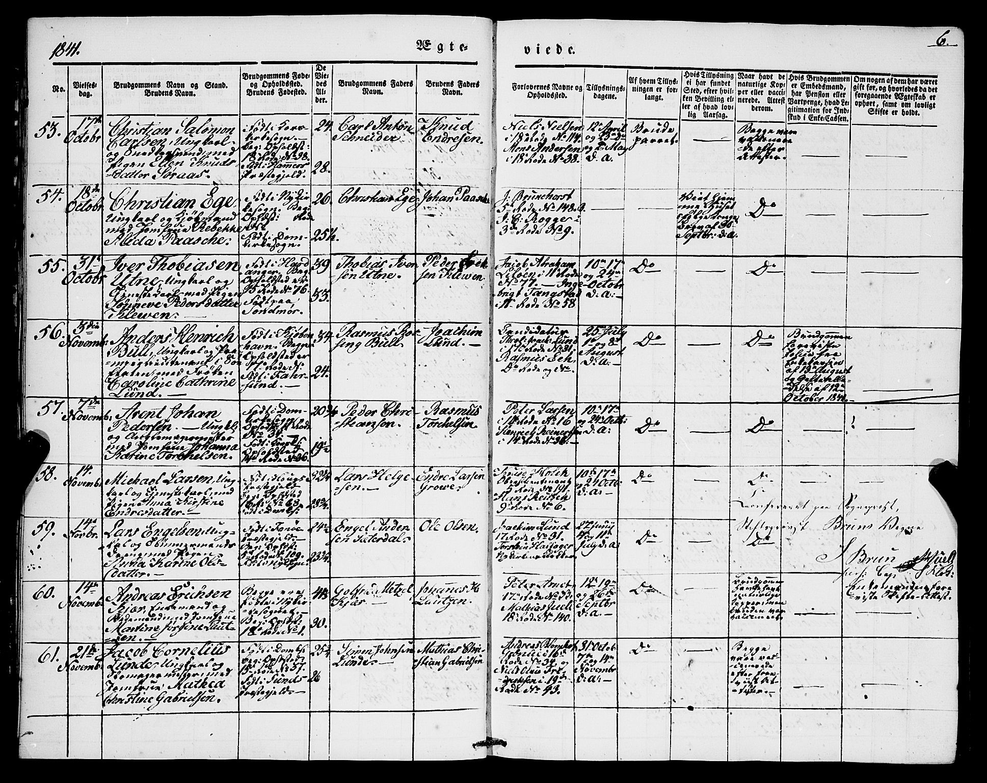 Domkirken sokneprestembete, SAB/A-74801/H/Haa/L0033: Parish register (official) no. D 1, 1841-1853, p. 6