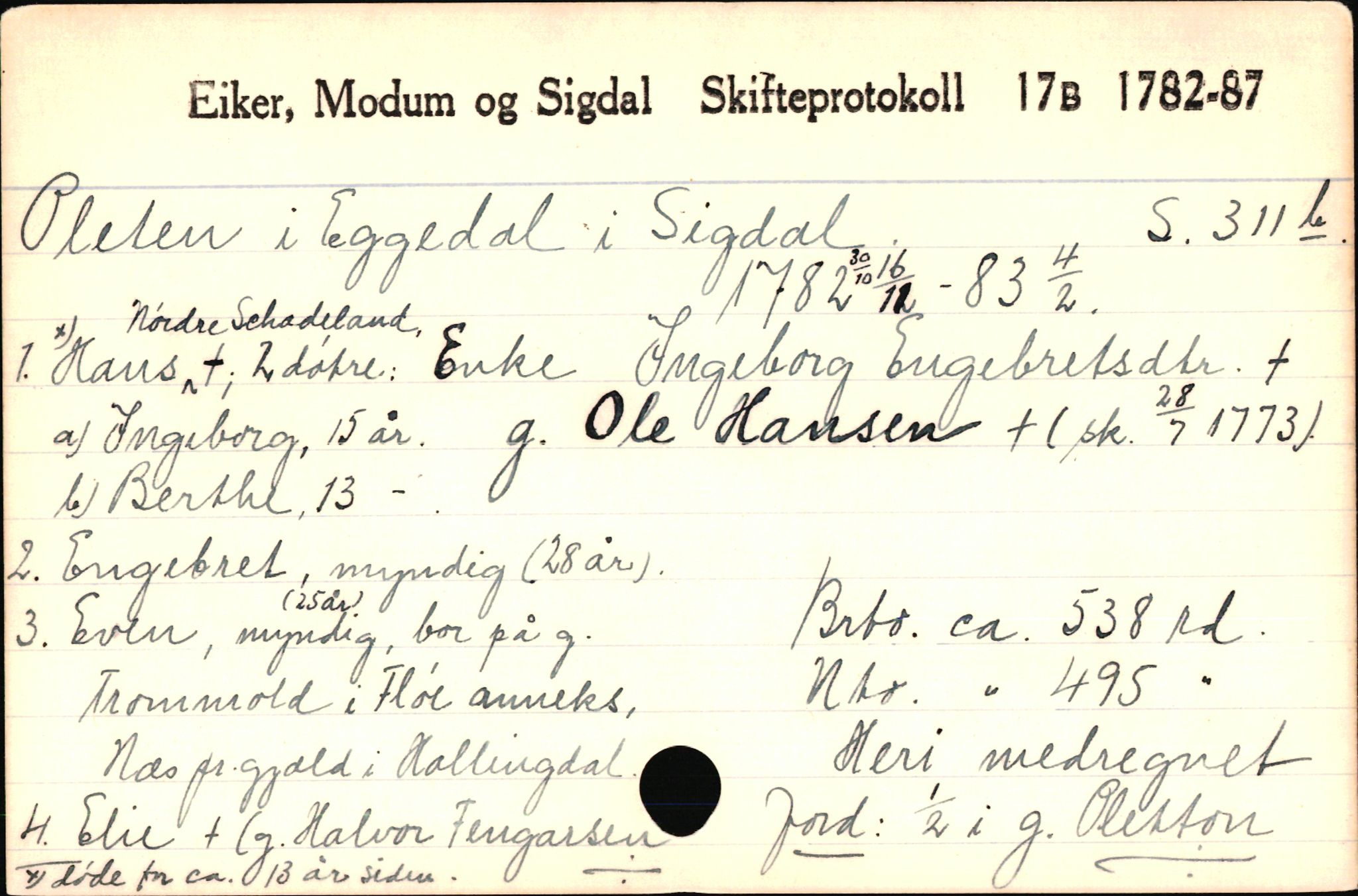 Eiker, Modum og Sigdal sorenskriveri, AV/SAKO-A-123/H, 1676-1828, p. 3992