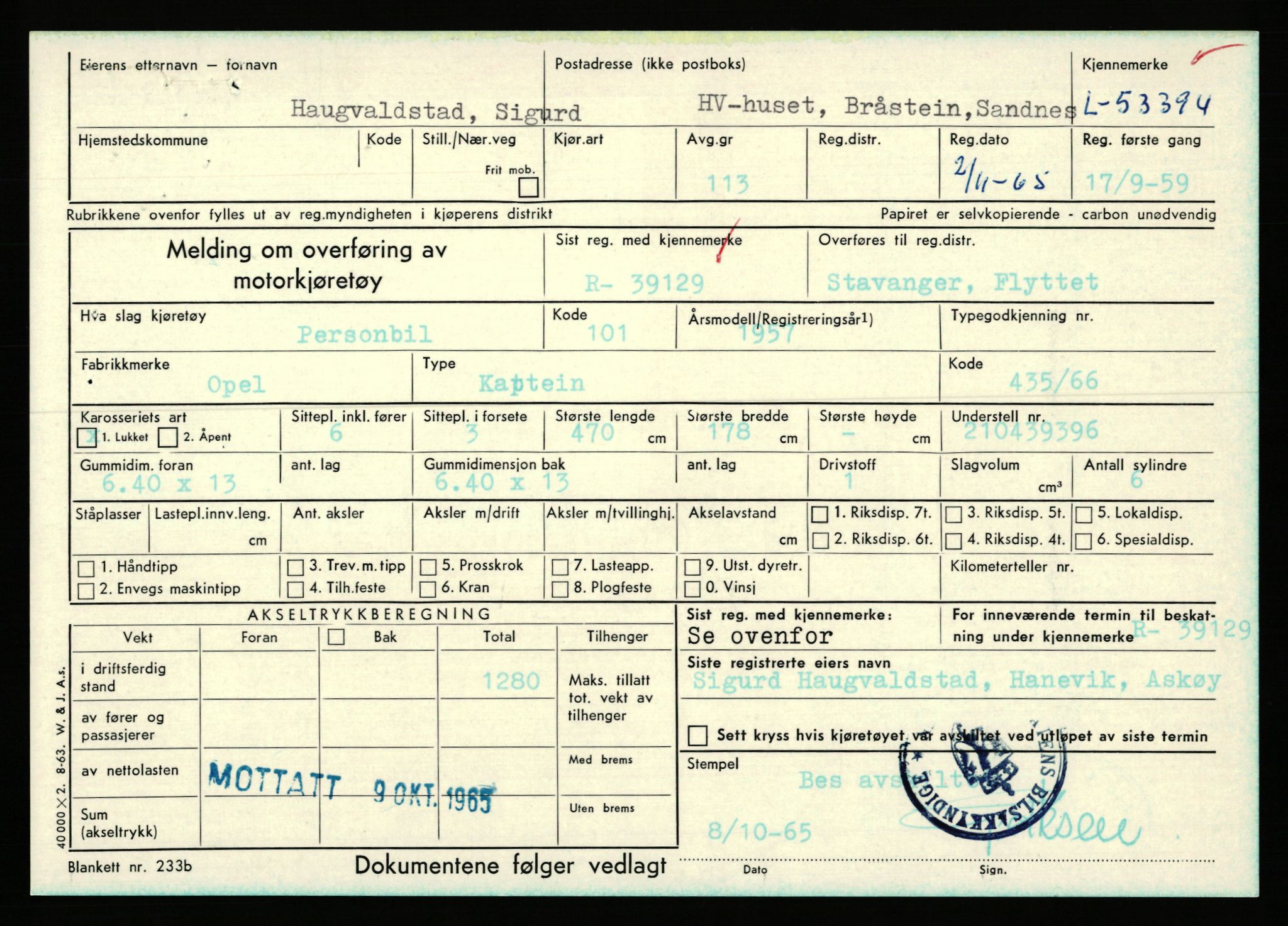 Stavanger trafikkstasjon, AV/SAST-A-101942/0/F/L0053: L-52900 - L-54199, 1930-1971, p. 1269