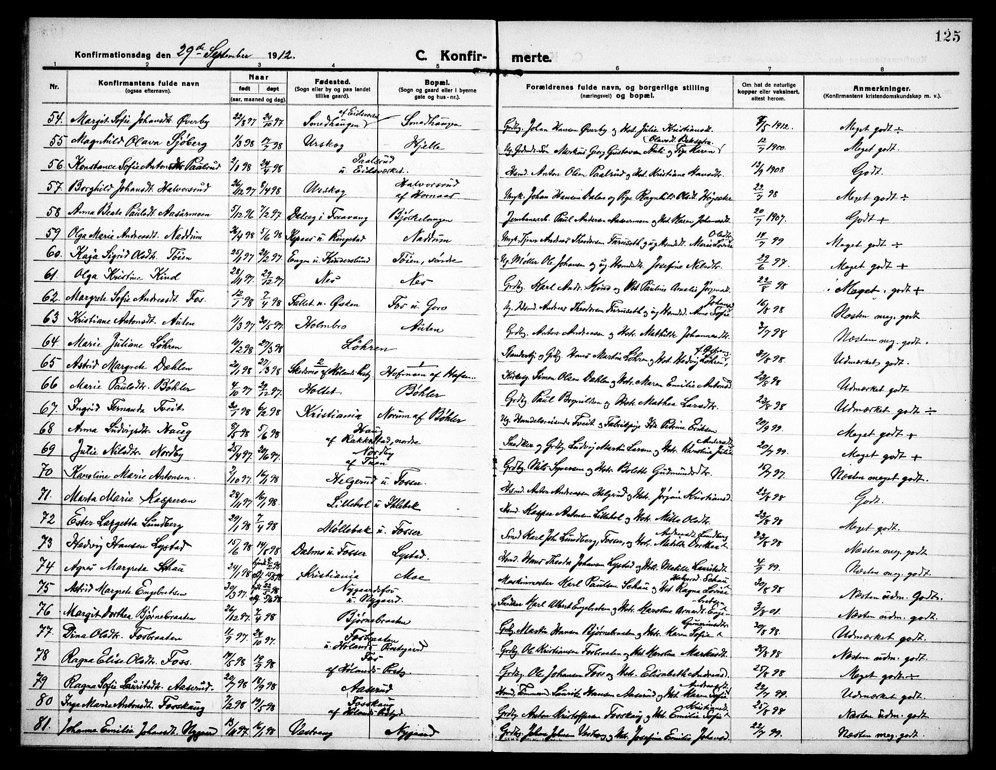 Høland prestekontor Kirkebøker, AV/SAO-A-10346a/F/Fa/L0016: Parish register (official) no. I 16, 1912-1921, p. 125