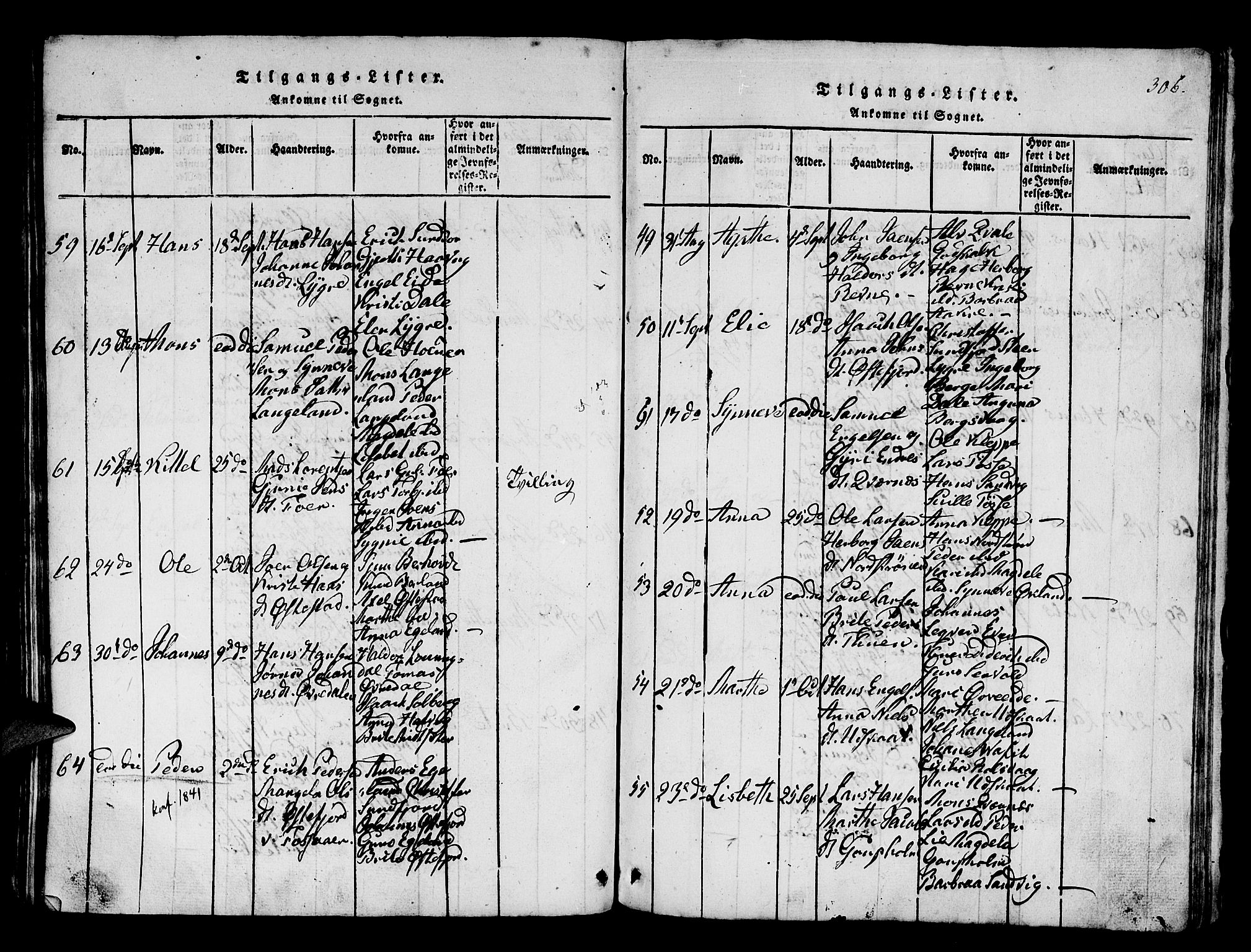 Os sokneprestembete, AV/SAB-A-99929: Parish register (official) no. A 12, 1816-1825, p. 306