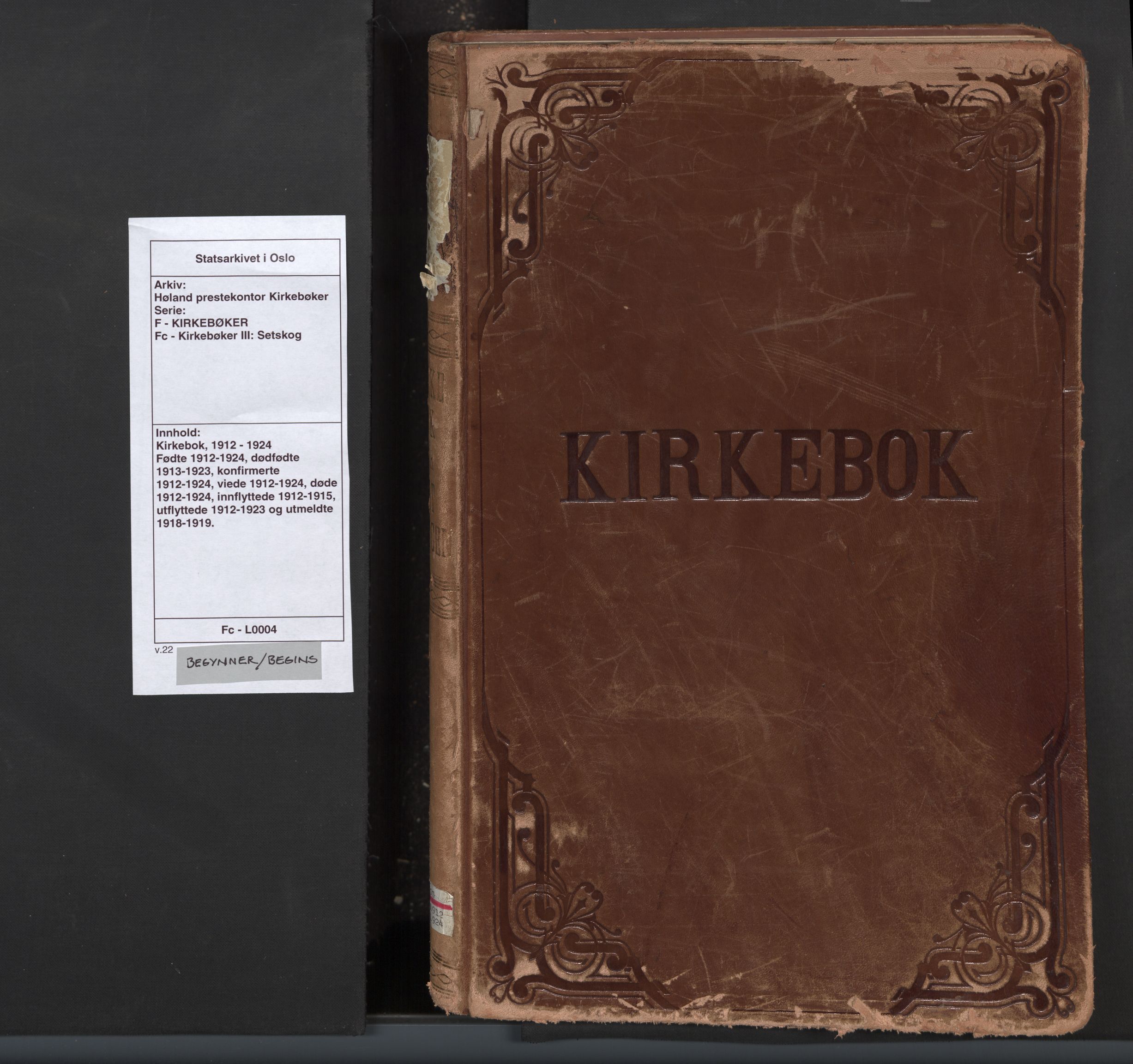 Høland prestekontor Kirkebøker, SAO/A-10346a/F/Fc: Parish register (official) no. III 4, 1912-1924